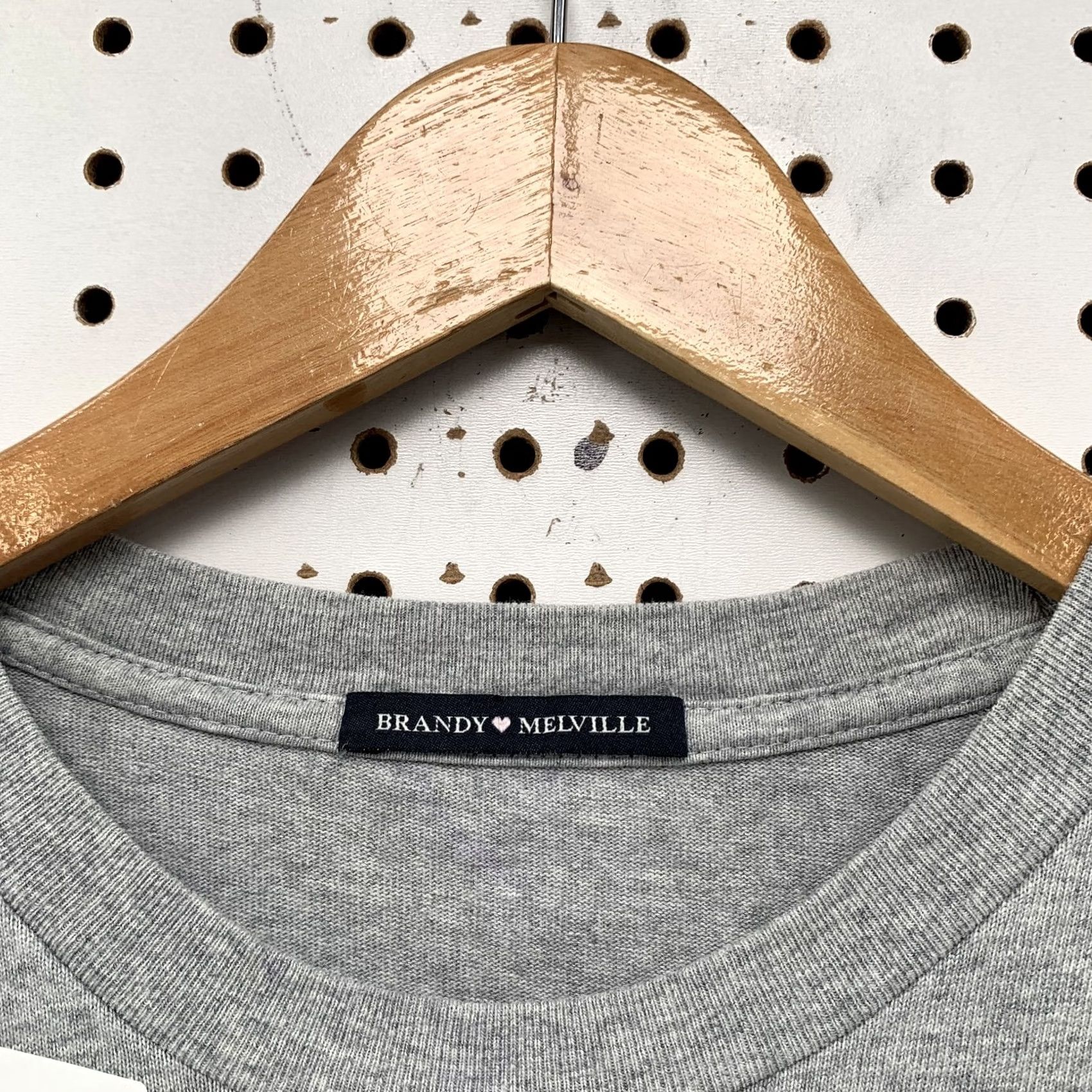 Brandy Melville Brandy Melville Shirt Womens Long Sleeve Gray Embroidered One Size Size ONE SIZE - 4 Thumbnail