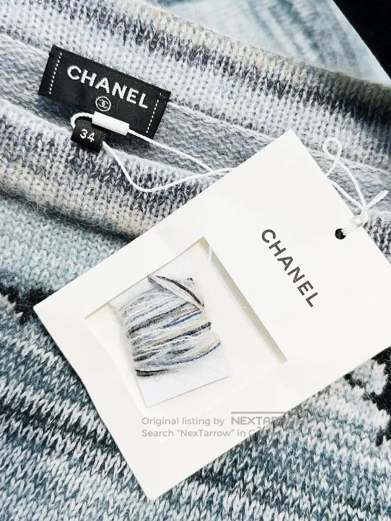 Chanel Chanel 24K gray cashmere bird seascape pattern knitted one Size XXS / US 00 / IT 34 - 5 Thumbnail