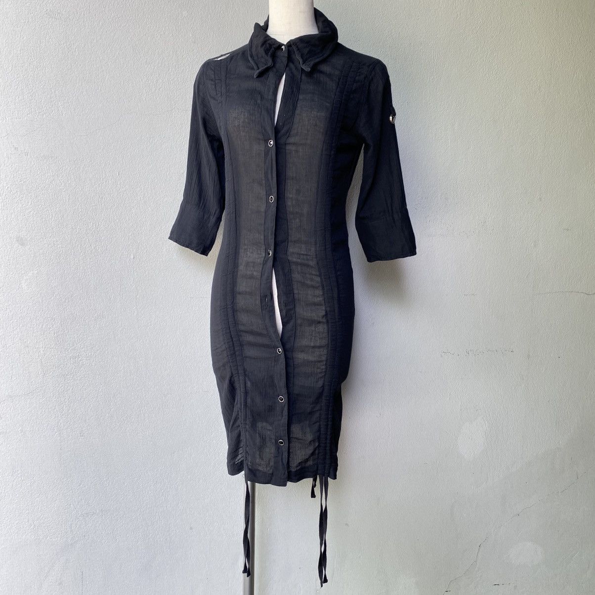 Designer × Japanese Brand GHOST of HARLEM Black Drawstring Bodycon Dress Size S / US 4 / IT 40 - 9 Thumbnail