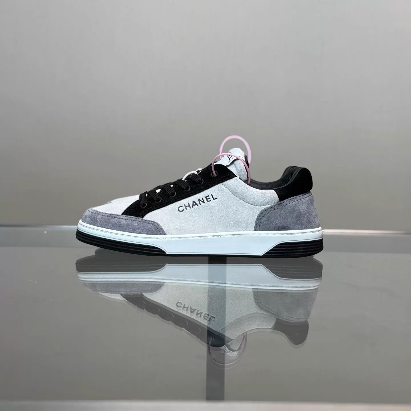Chanel Chanel 24S Black/White/Gray Suede Color Blocked Sneaker 36 Size US 5.5 / IT 35.5 - 5 Thumbnail