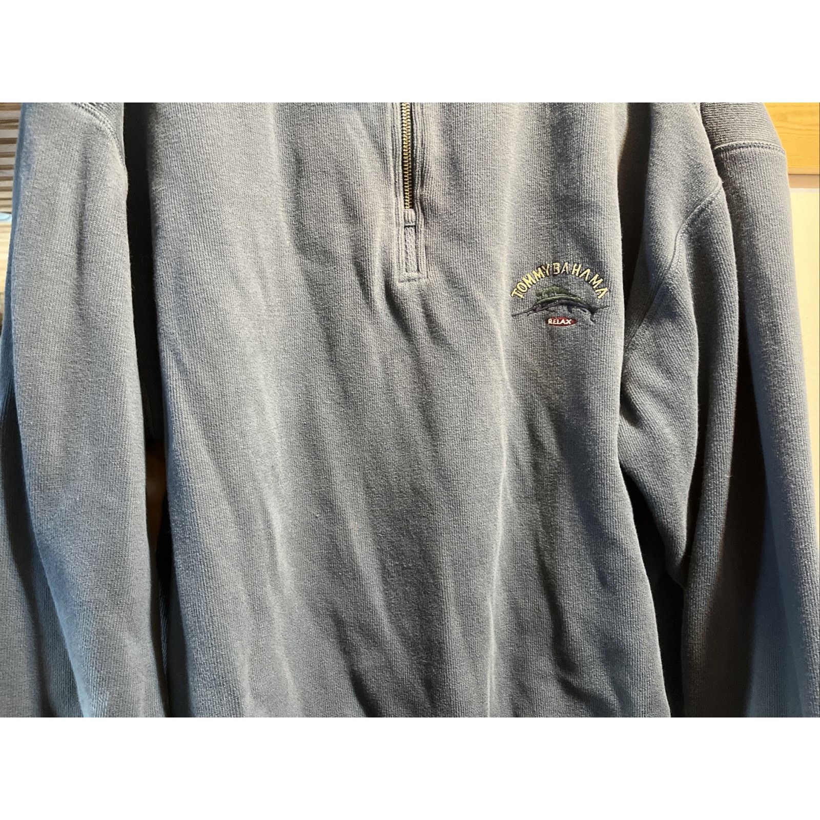 Tommy Bahama Tommy Bahama Men’s Classic 1/4 Zip Sweater XL Blue Cotton LS Size US XL / EU 56 / 4 - 6 Thumbnail