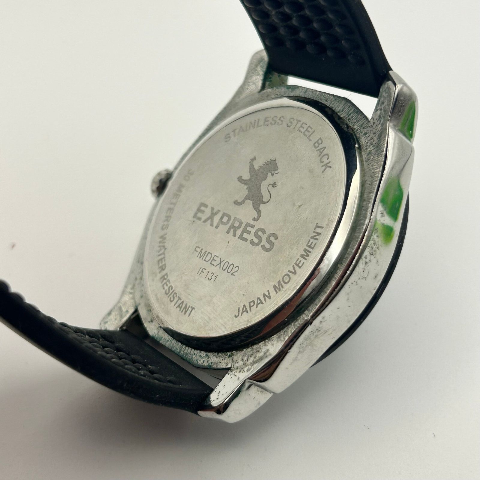 Express Express Black Silver St. Steel Men’s Analog Watch Size ONE SIZE - 6 Thumbnail