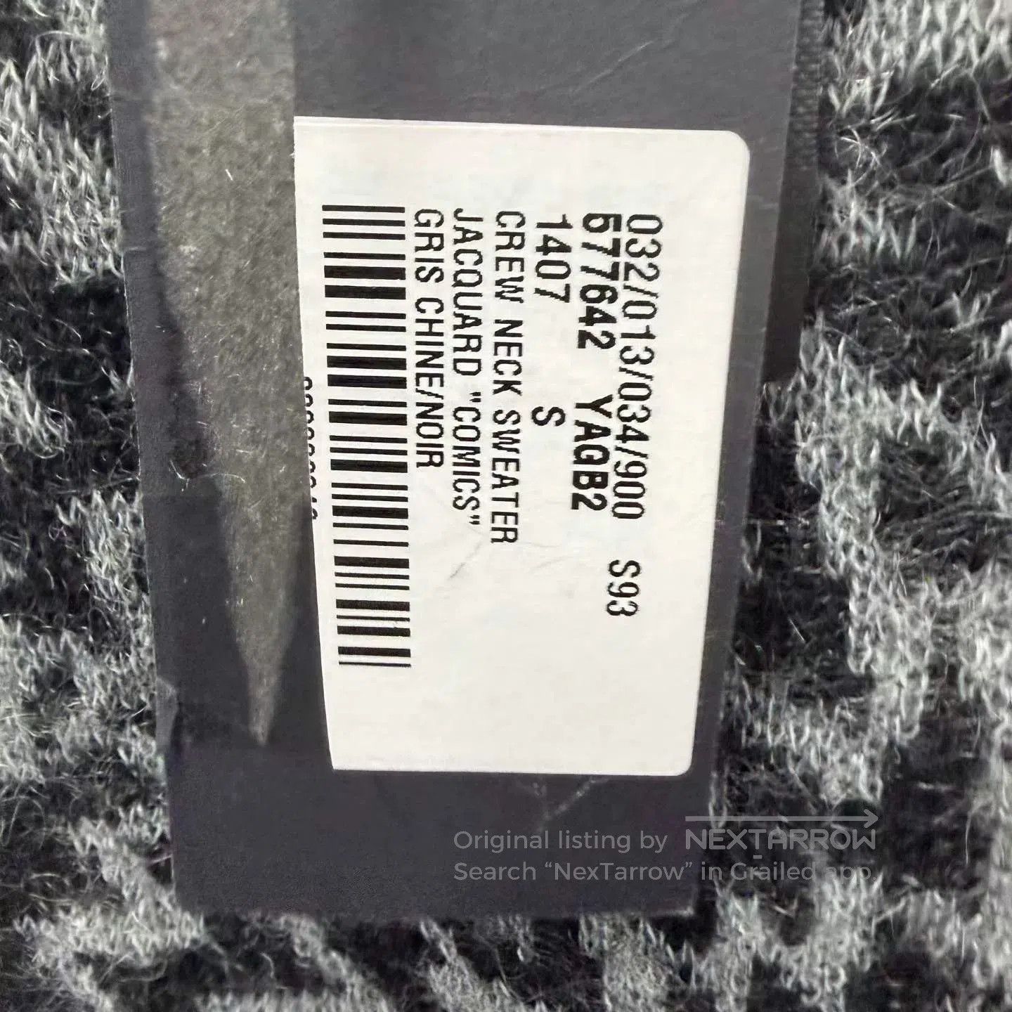 Saint Laurent Paris Saint Laurent Gray Black Crew Neck Sweater. Size US S / EU 44-46 / 1 - 5 Thumbnail