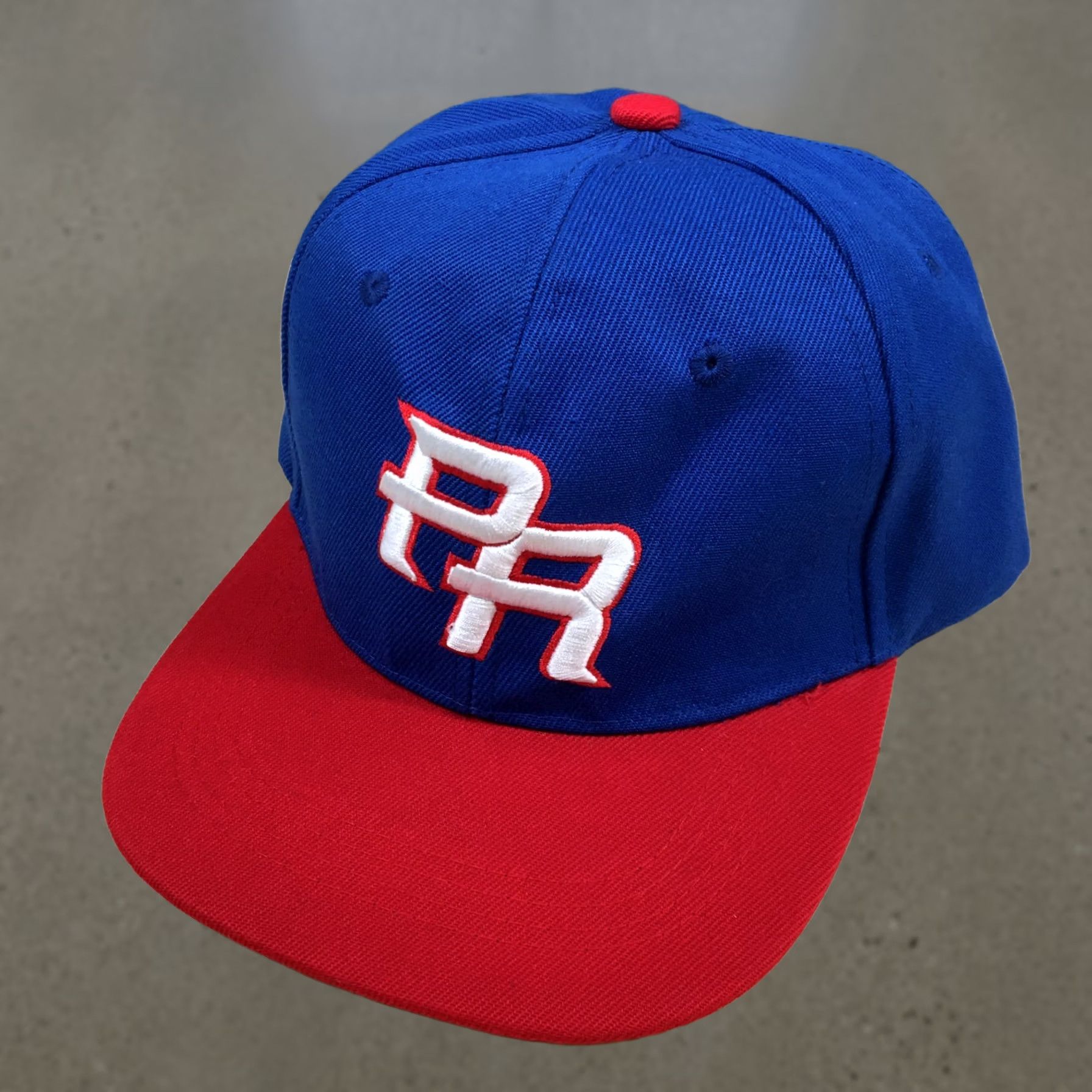 Vintage Everbright Puerto Rico Snapback Hat Blue OS Flat Brim Embroidered Logo Unisex Men Size ONE SIZE - 1 Thumbnail