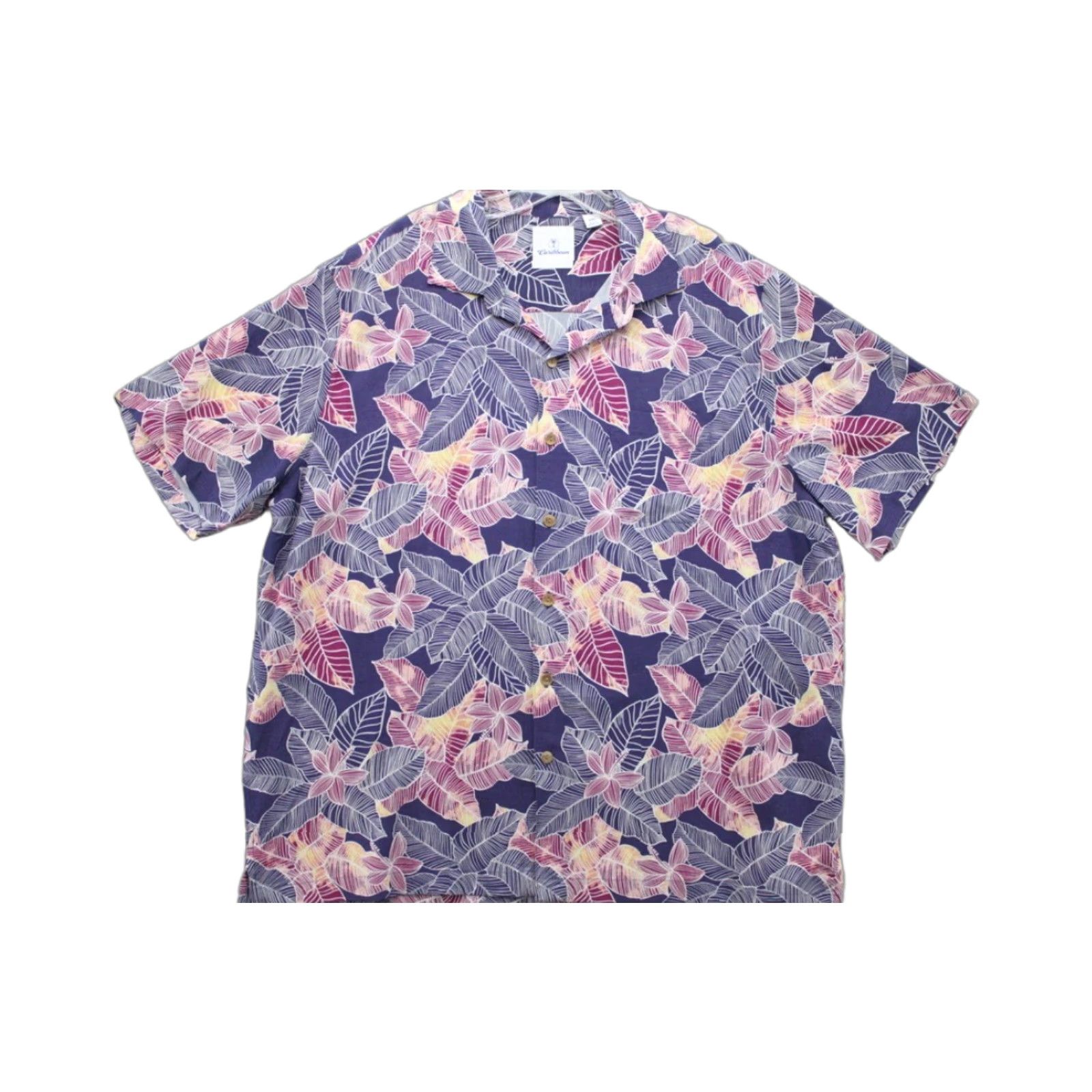 Vintage VINTAGE Caribbean Hawaiian Shirt Men XXL Blue Pink Hibiscus Floral Print Flowers Leaves Size US XXL / EU 58 / 5 - 1 Thumbnail
