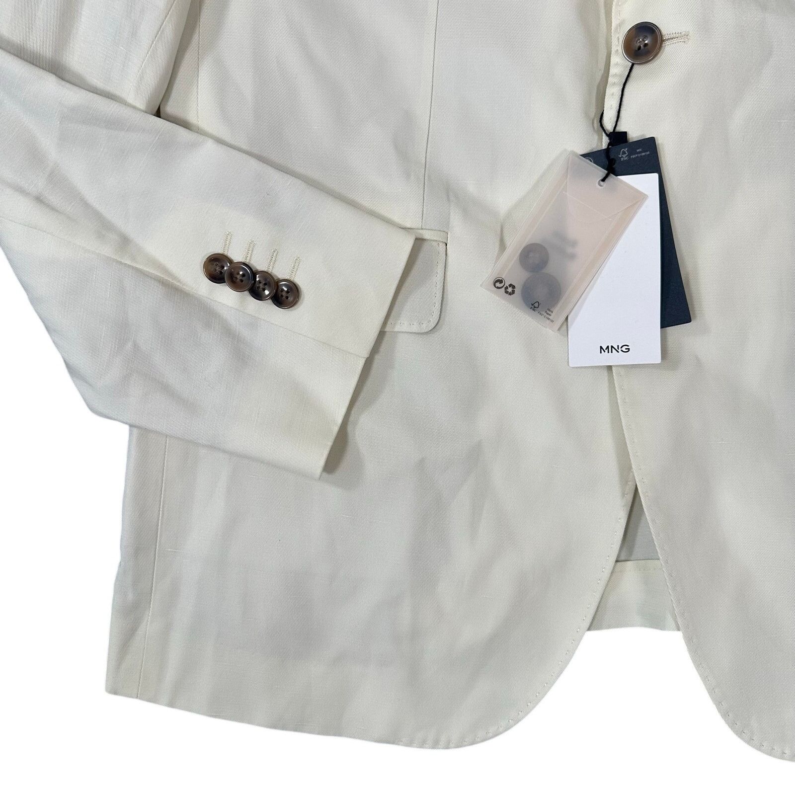 Mango Mango MNG Florida 100% Linen Slim Fit Suit Blazer Size 42 Size 42R - 9 Thumbnail