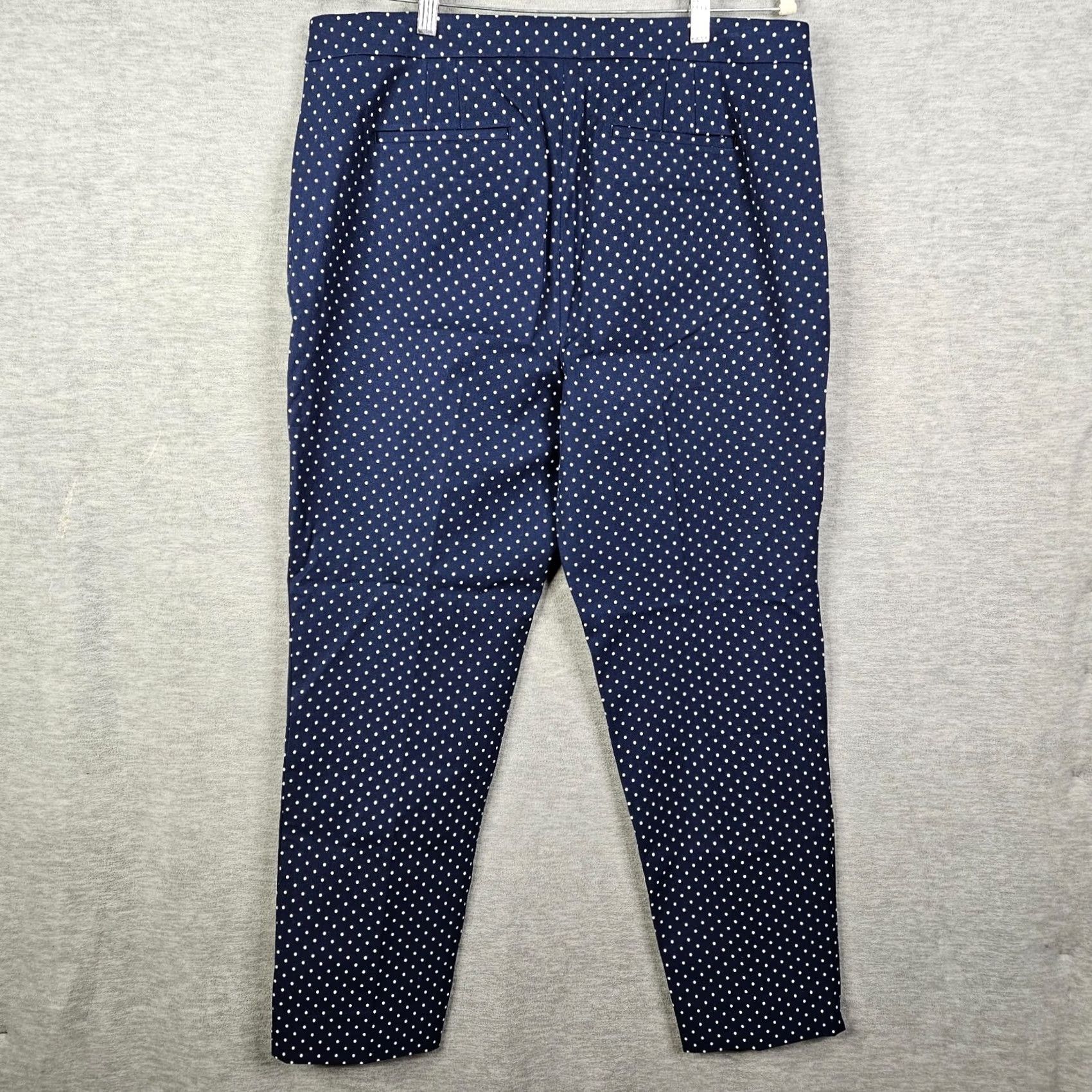 Talbots TALBOTS Women’s Navy White Polka Dot Chatham Ankle Pant Size 16 Size 38" / US 16 / IT 52 - 2 Thumbnail