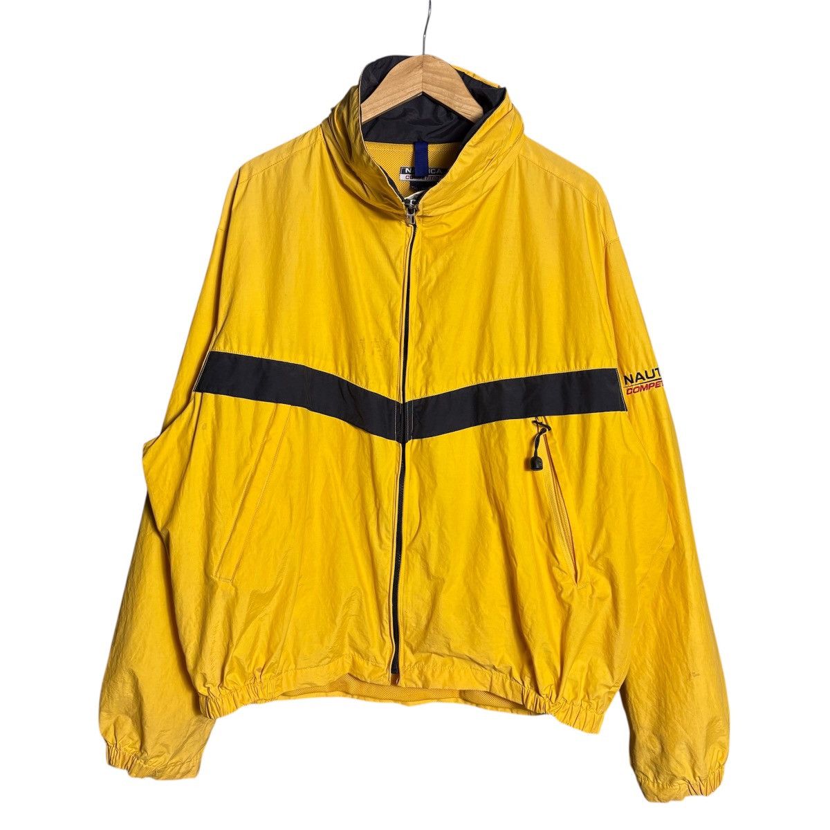 Nautica Vintage 90s Nautica Yellow Windbreaker Bomber Hoodie Jacket Size US L / EU 52-54 / 3 - 1 Thumbnail