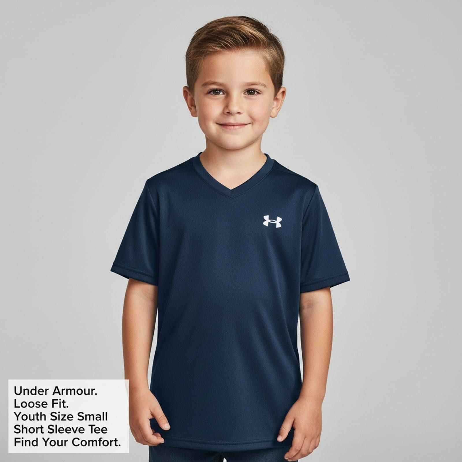 Under Armour Under Armour Youth Loose Fit Navy Blue Tee Size Small Size US S / EU 44-46 / 1 - 2 Thumbnail