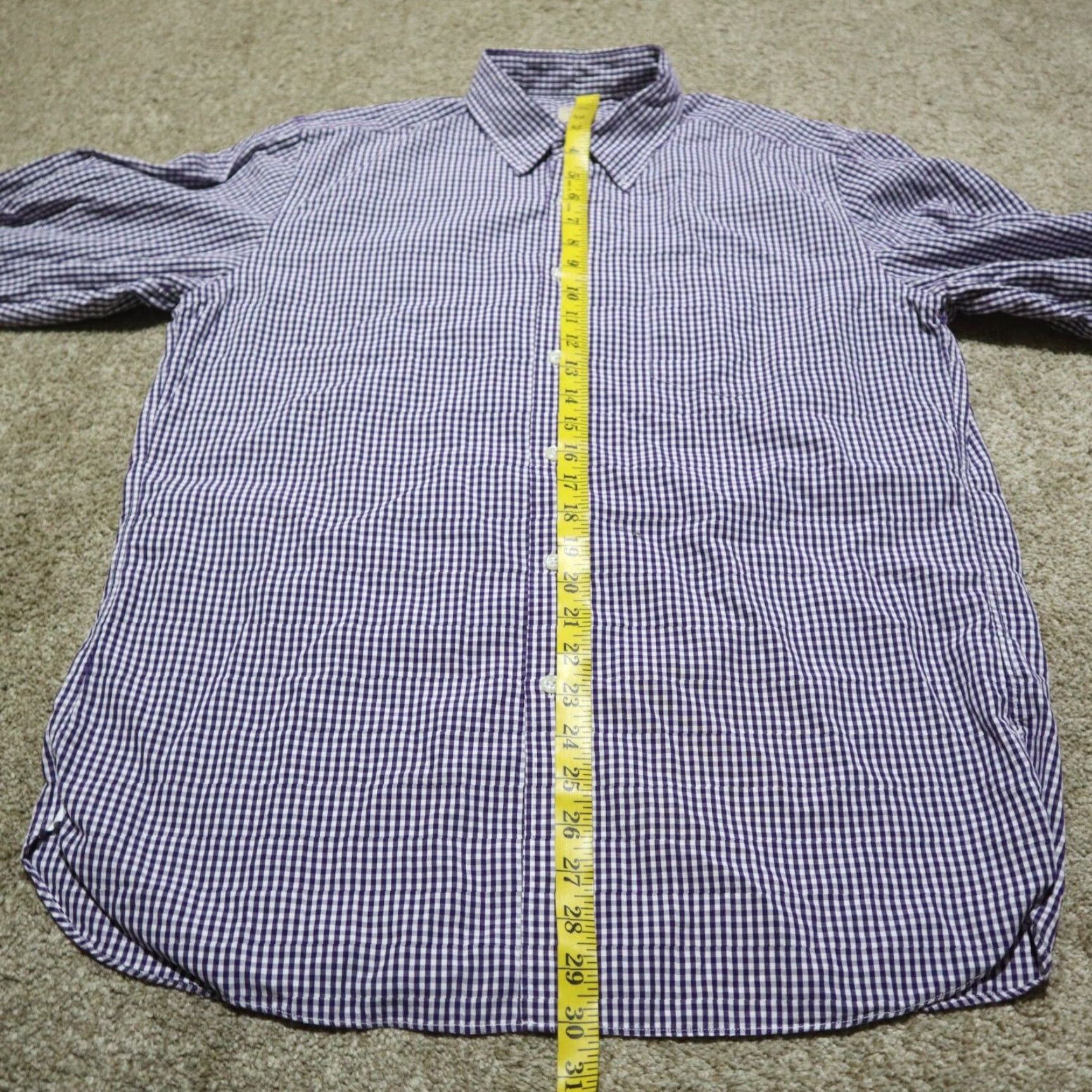 J.Crew VINTAGE J.CREW Checkered Shirt Adult Large Purple Slim Fit Button-Up Mens Size US L / EU 52-54 / 3 - 6 Thumbnail