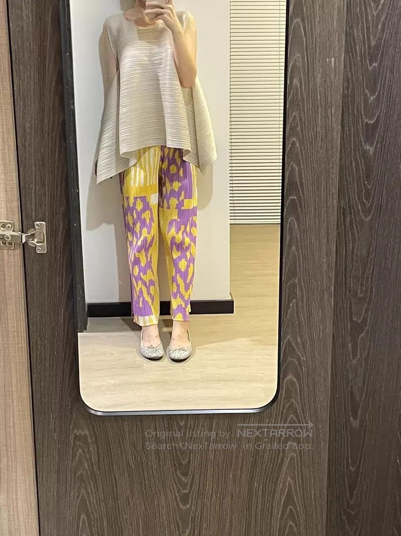 Issey Miyake Issey Miyake size:5 Purple Leopard Print Pants Size 22" - 3 Thumbnail