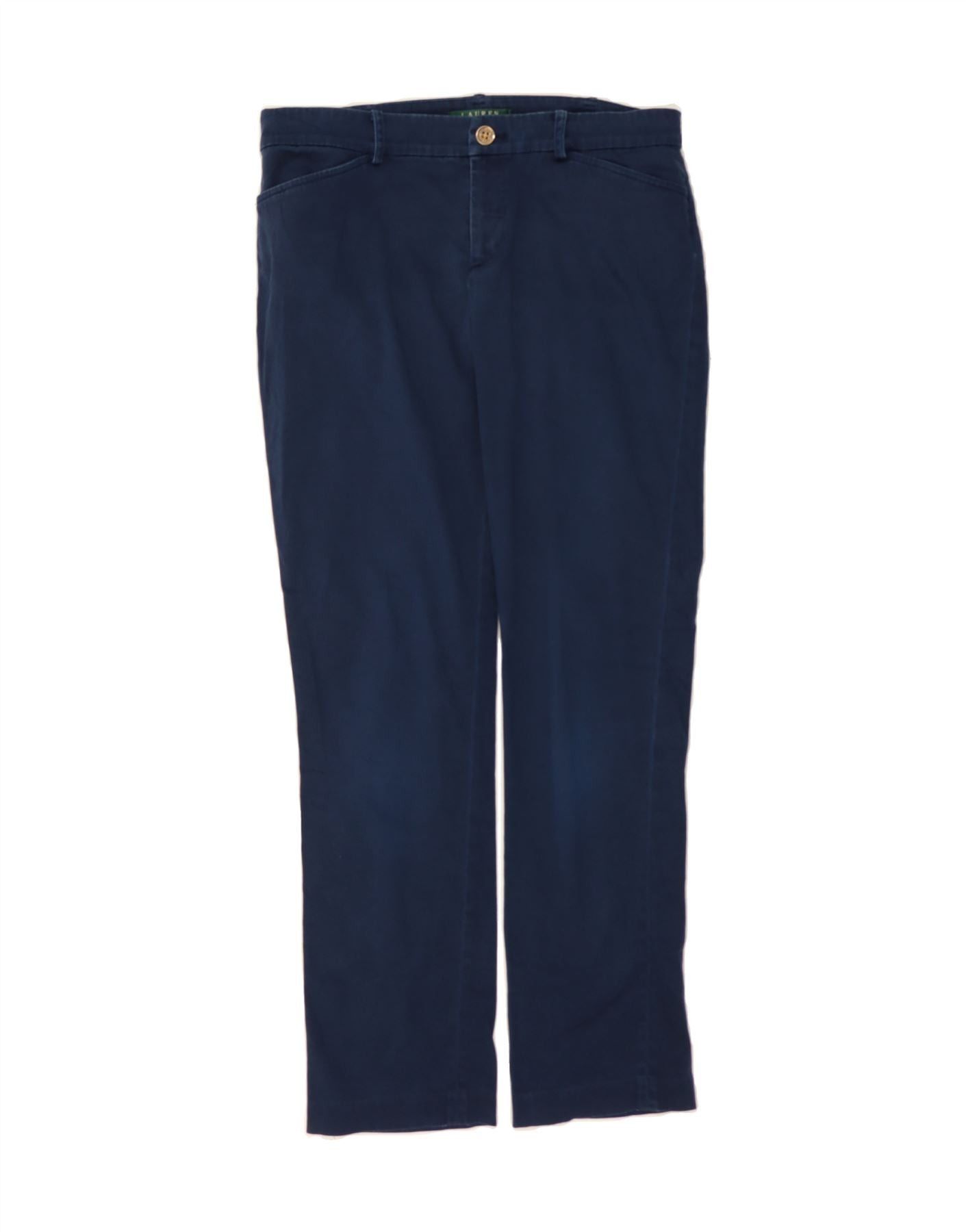 Ralph Lauren Womens Casual Trousers US 4 Small W27 L28 Navy Blue Classic Size 25" / US 0 / IT 36 - 1 Thumbnail