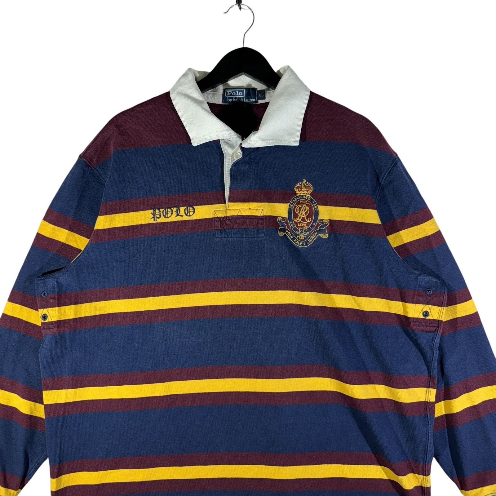 Polo Ralph Lauren Vintage Polo Ralph Lauren Striped Long Sleeve Rugby Size US XL / EU 56 / 4 - 2 Thumbnail
