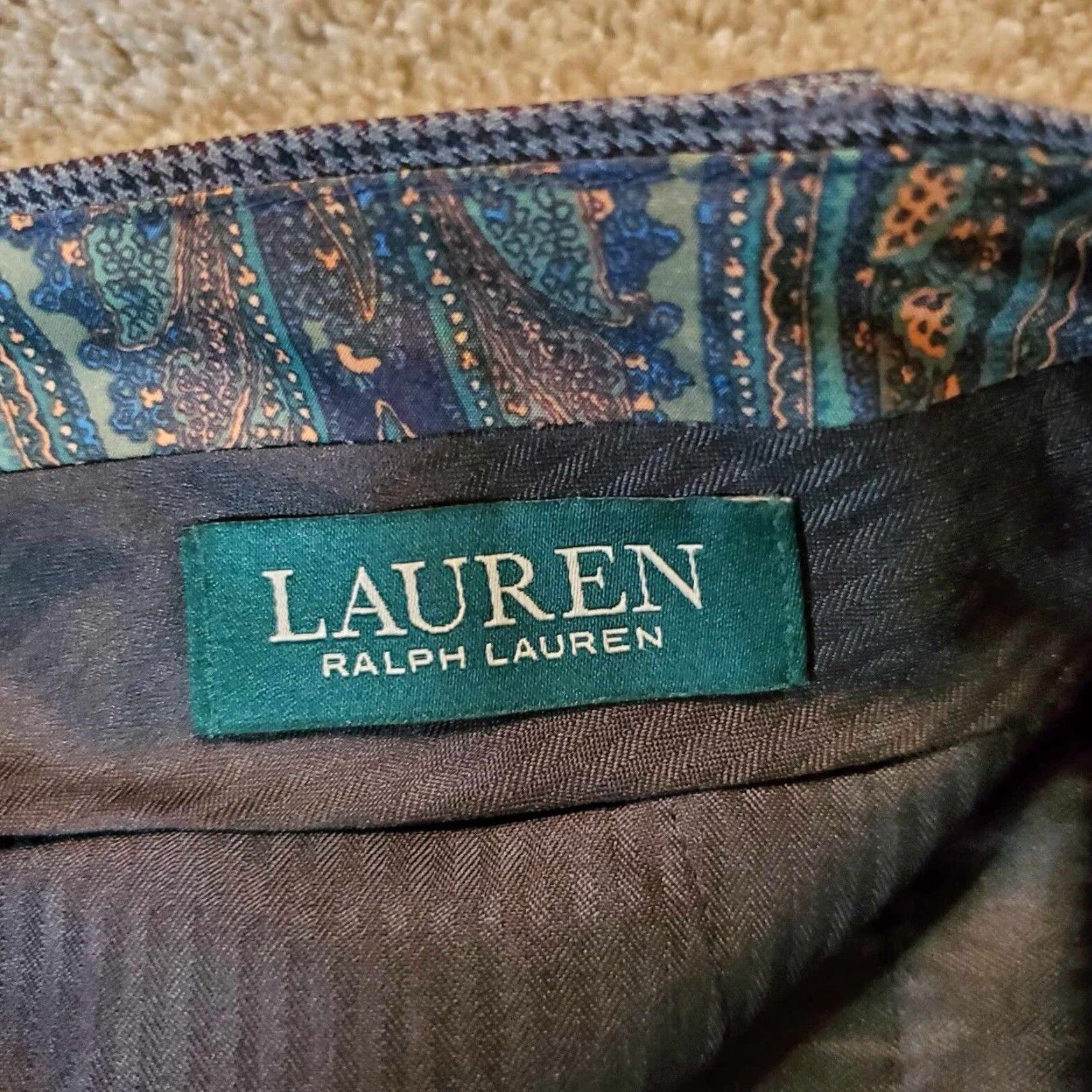 Polo Ralph Lauren VINTAGE Polo Ralph Lauren Dress Pants Men Sz. 38x27 Herringbone Tweed Gray Classic Flat Front Slim/Regular Breathable Pockets Dress Pants Size US M / EU 48-50 / 2 - 2 Thumbnail