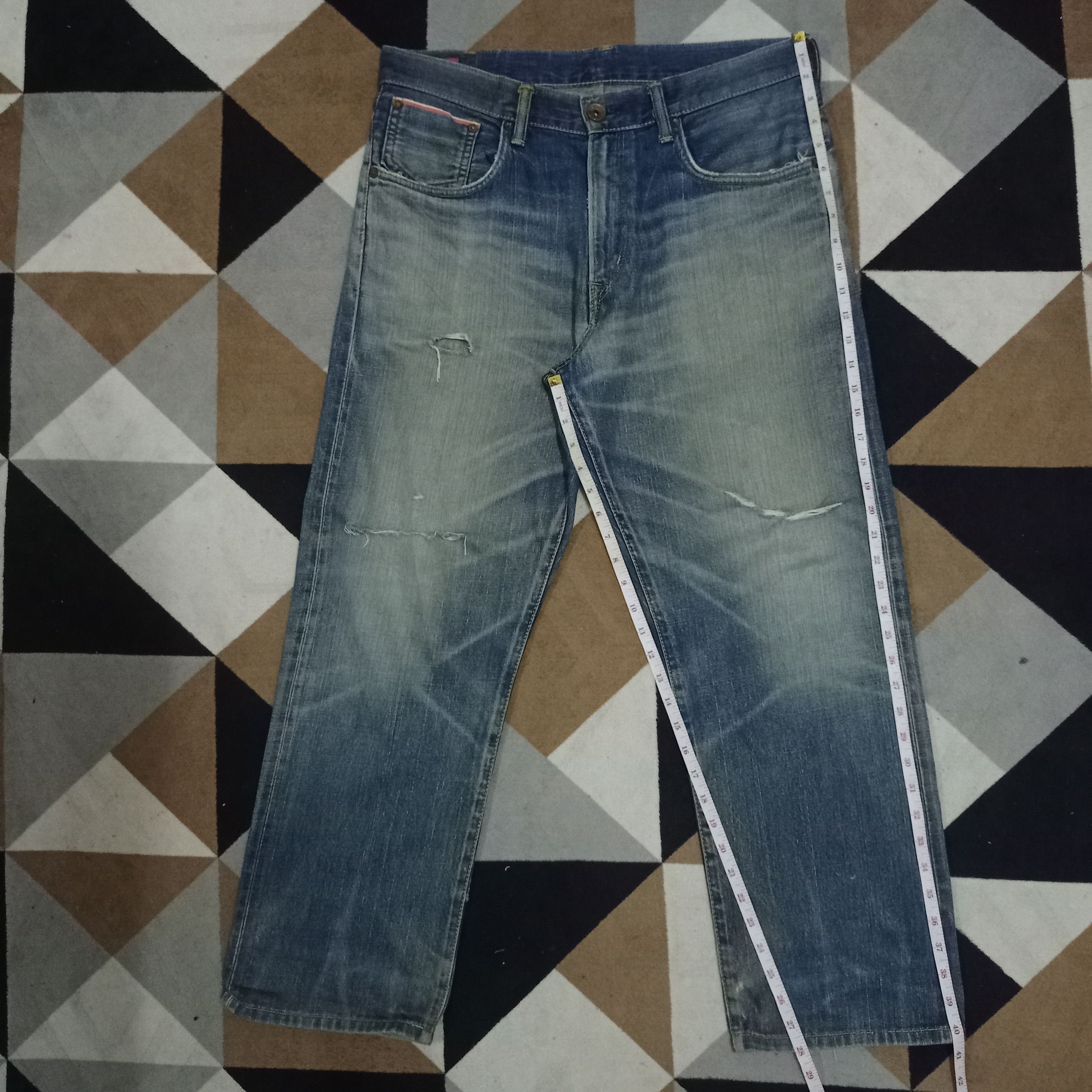 Edwin × Japanese Brand Vintage Edwin Japan Selvedge Buckle Back Baggy Jeans Size US 36 / EU 52 - 11 Thumbnail