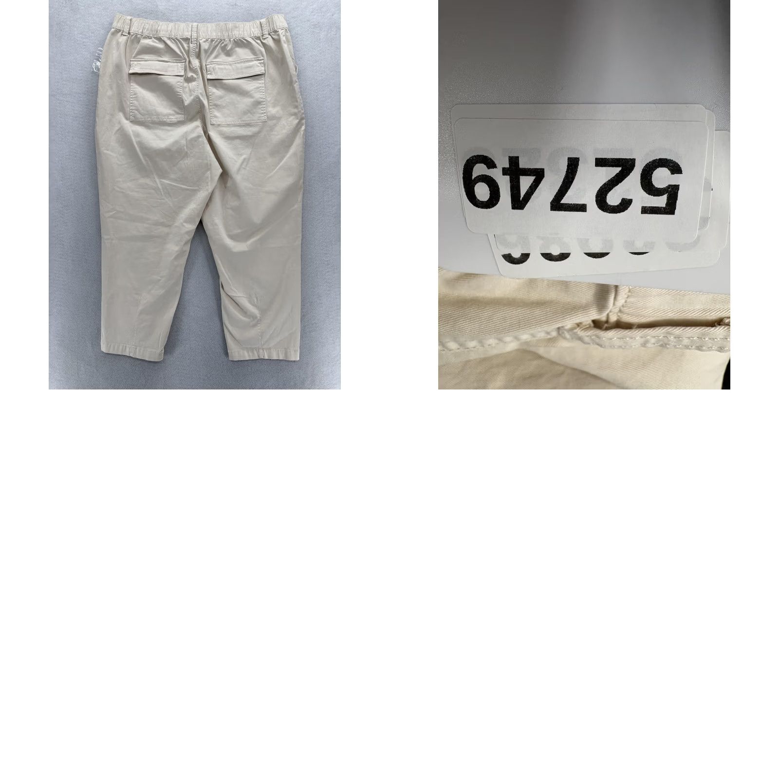 Vintage Sonoma Khaki Pants Womens 1X Beige Stretch Twill Elastic Waist Pockets NWT Casual Size 40" / US 18 - 9 Thumbnail