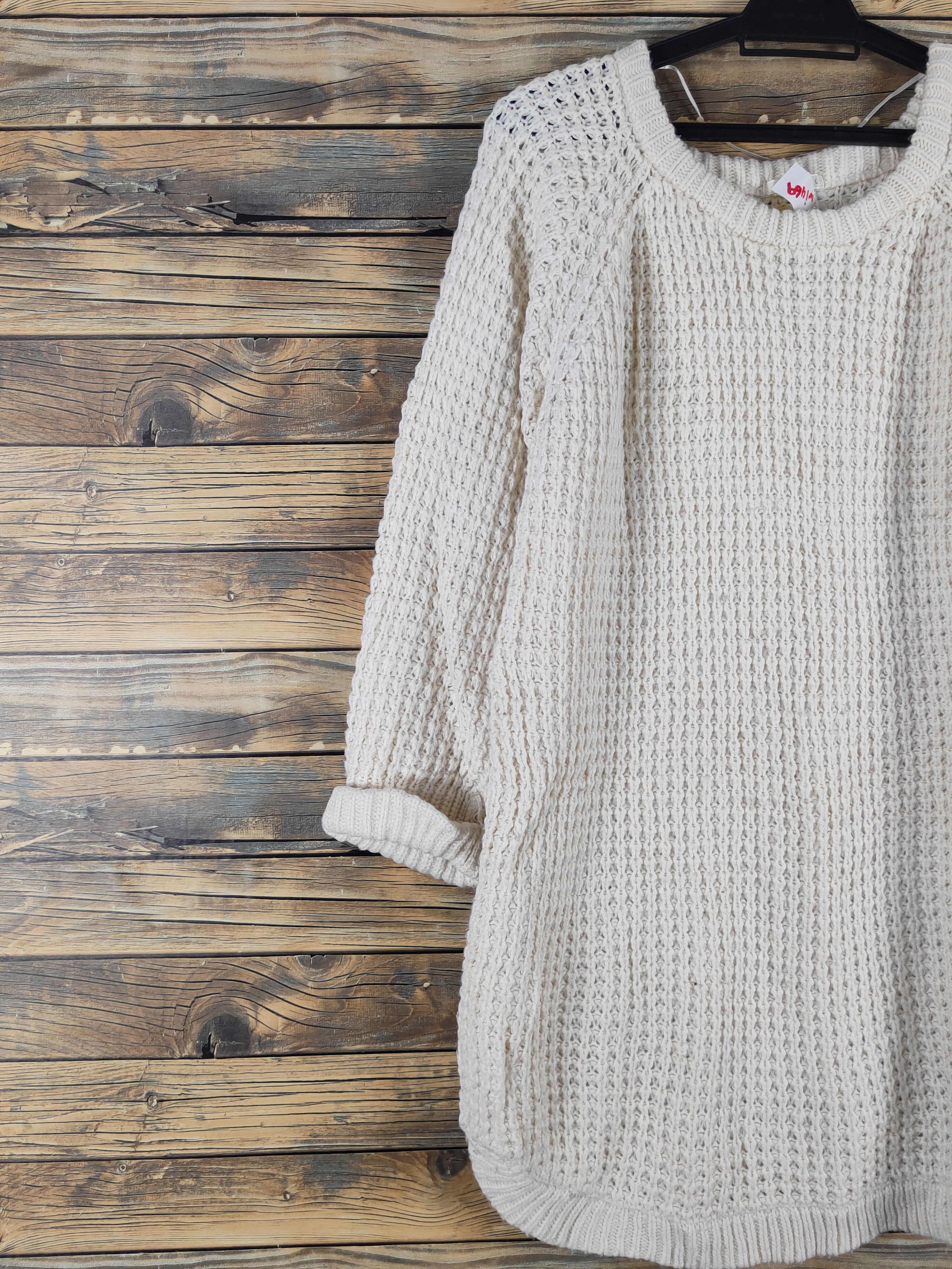 Aran Isles Knitwear × Japanese Brand × Vintage Japanese Brand Ivory Knitwear Sweatshirts #W1469 Size L / US 10 / IT 46 - 3 Thumbnail
