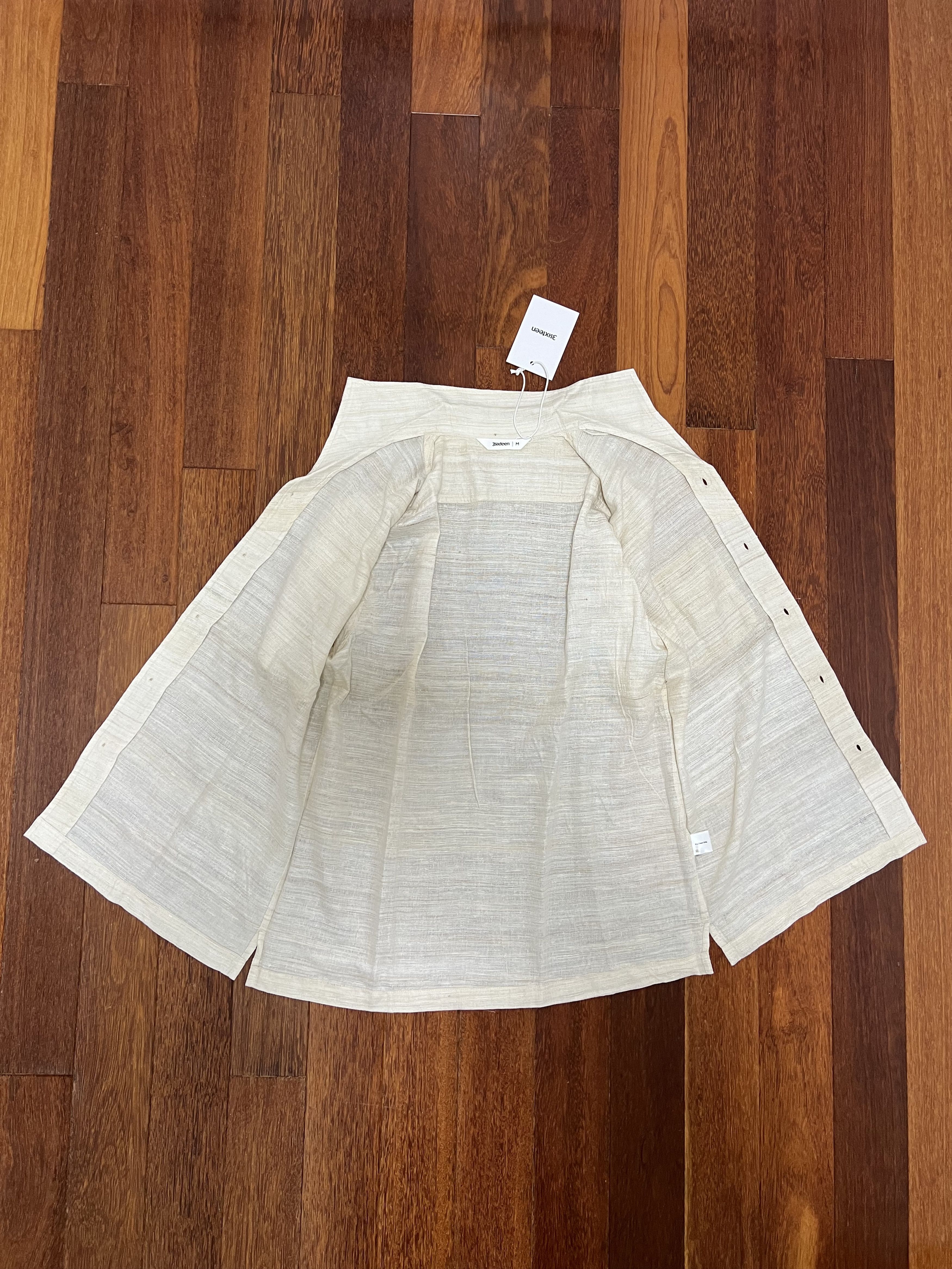 3sixteen 💚 3sixteen Leisure Shirt Ivory Handloom Silk Medium NEW Size US M / EU 48-50 / 2 - 8 Thumbnail