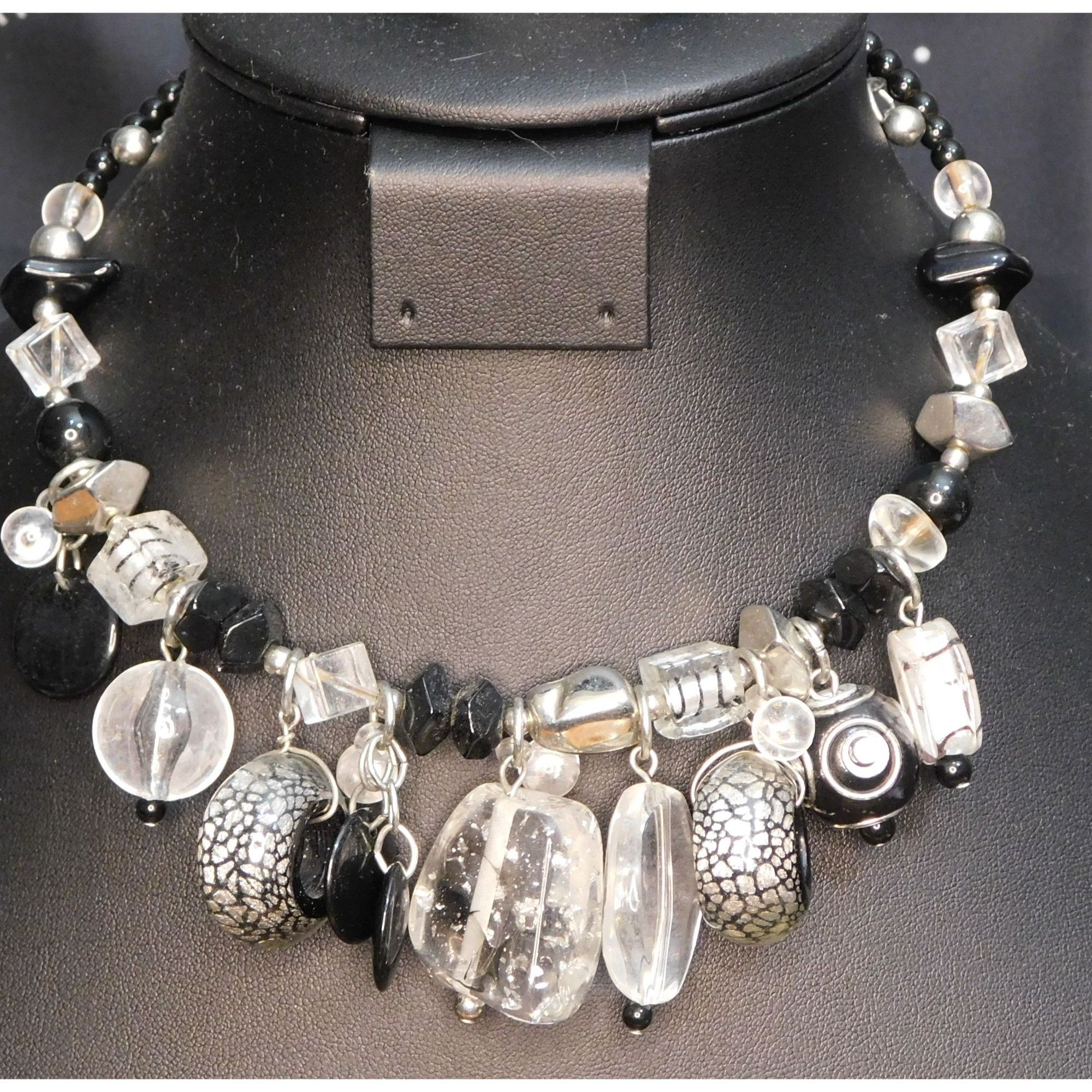 Other Chunky Gothic Glass Charm Beaded Coil Necklace Size ONE SIZE - 4 Thumbnail