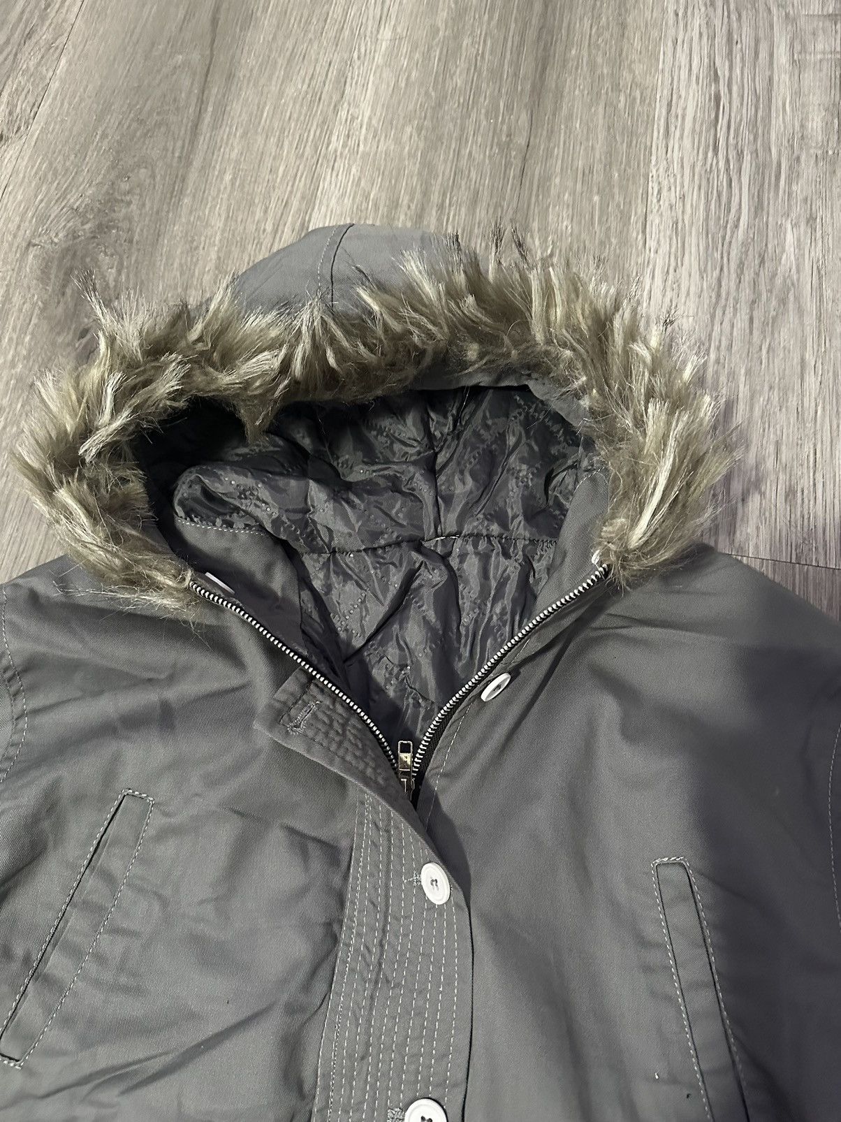 Japanese Brand × Vintage Japanese style button zipup w fur hood Size US M / EU 48-50 / 2 - 3 Thumbnail