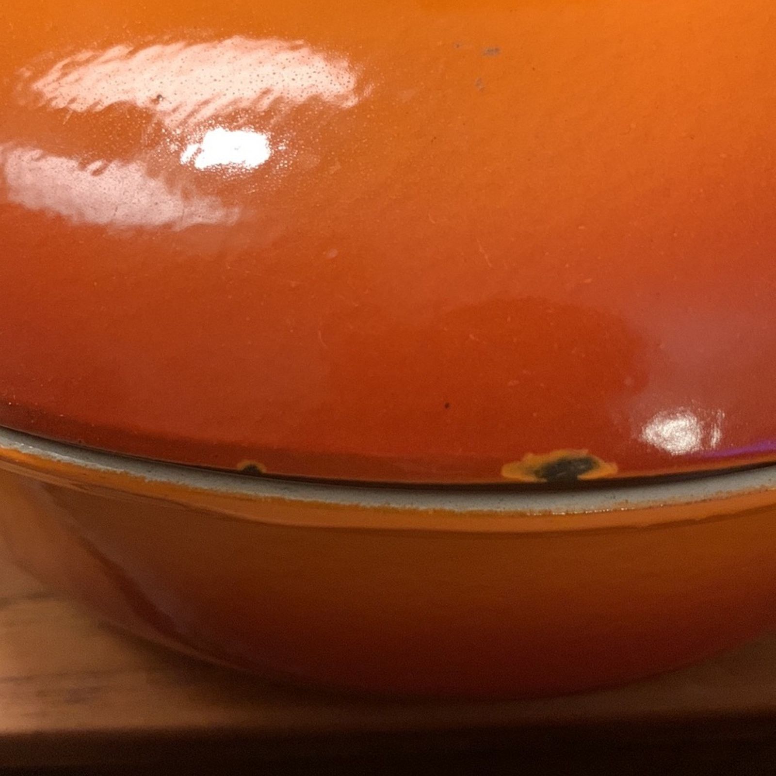Vintage Dru Holland rare orange enameled cast iron covered casserole Size ONE SIZE - 13 Thumbnail