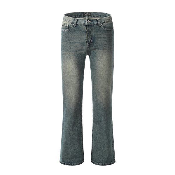 Japanese Brand Street casual solid color distressed flared casual jeans Size US 32 / EU 48 - 1 Thumbnail