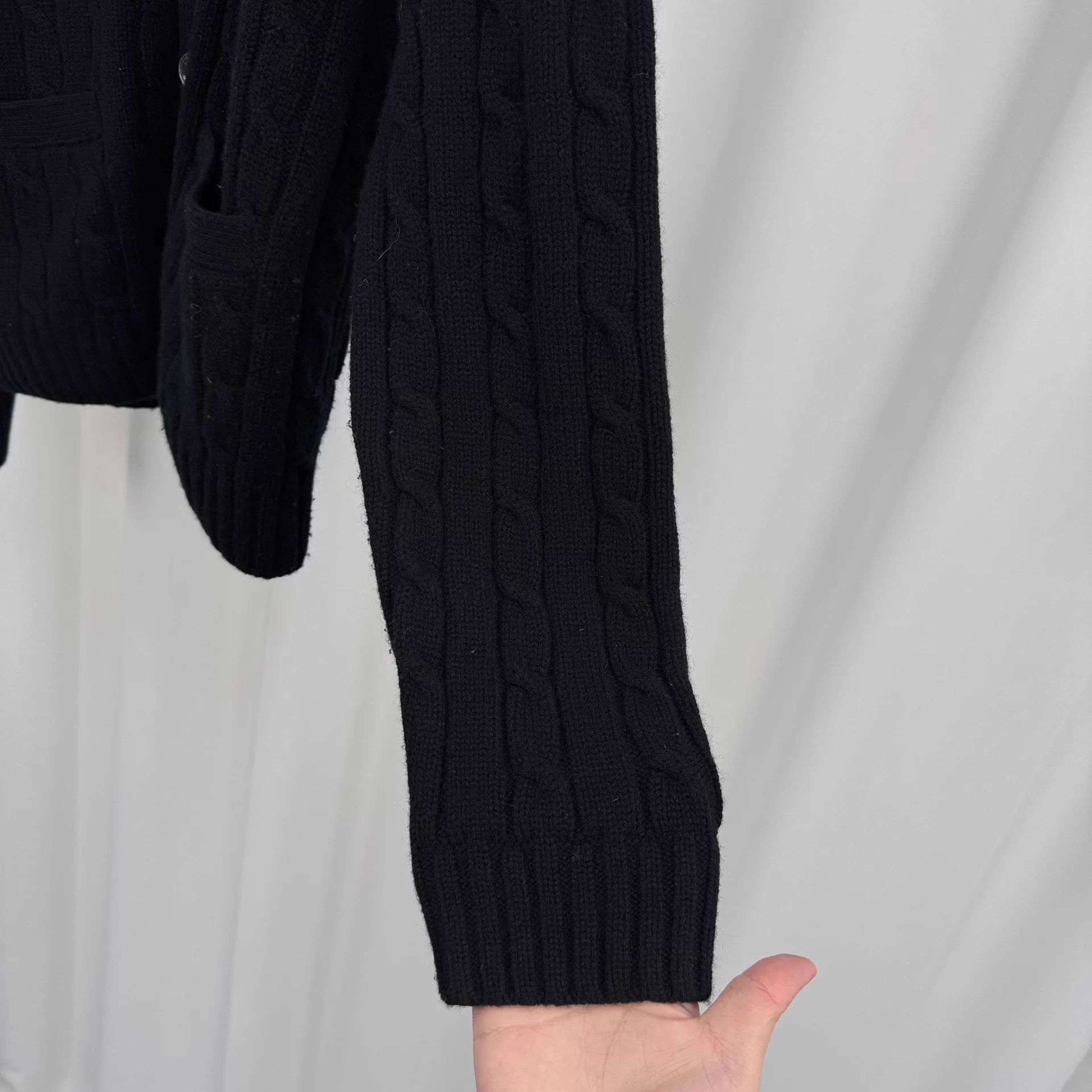 Celine Celine 25ss Arc leather cable cashmere cardigan M 99new Size M / US 6-8 / IT 42-44 - 4 Thumbnail