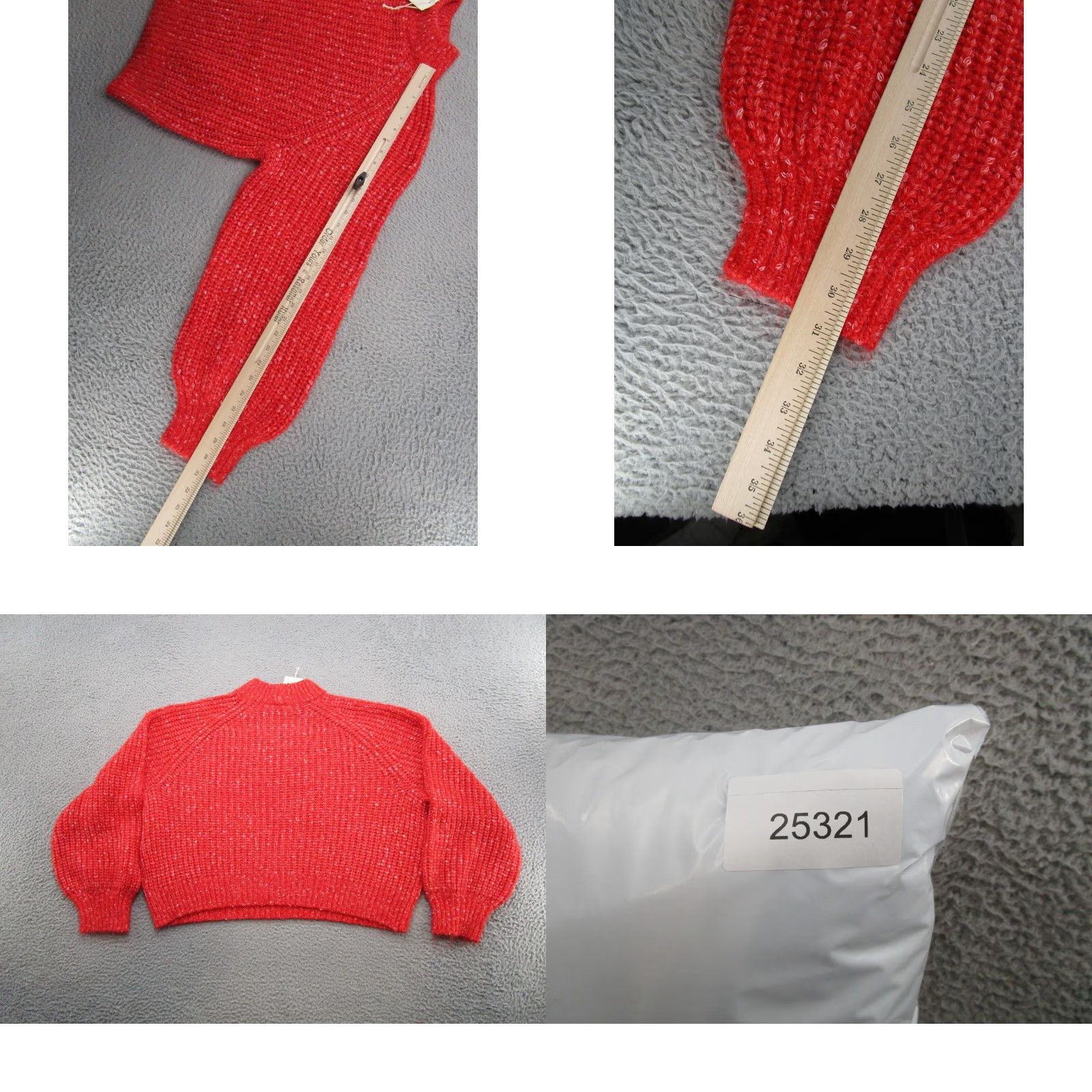 Vintage ANA Women's Oversized Chunky-Knit Wool Blend Pullover Sweater 2XL Red Shirt Womens Size XXL / US 16-18 / IT 52-54 - 8 Thumbnail
