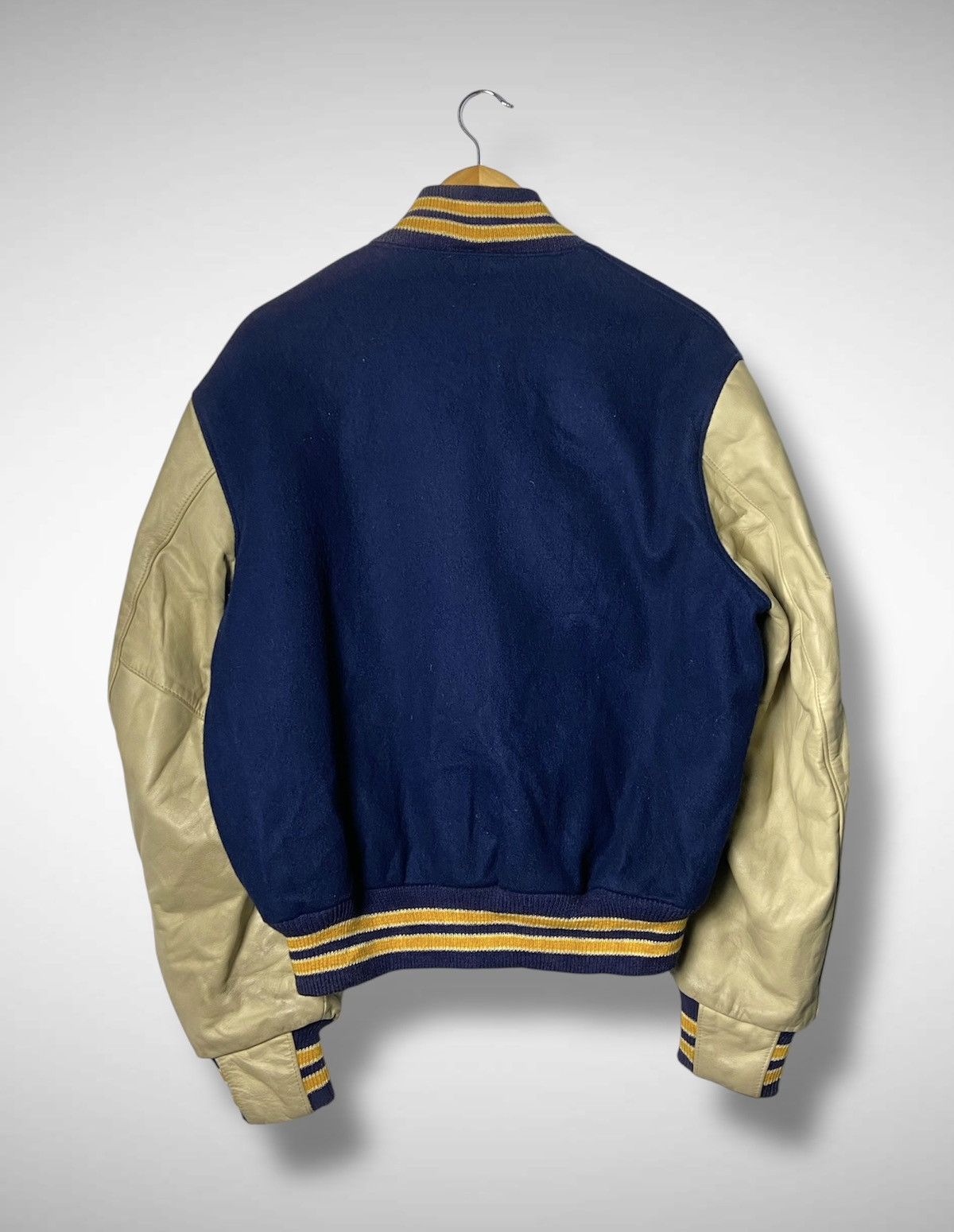 Golden Bear Vintage 90s Golden Bear Wool-Leather Varsity Jacket Size US L / EU 52-54 / 3 - 2 Thumbnail