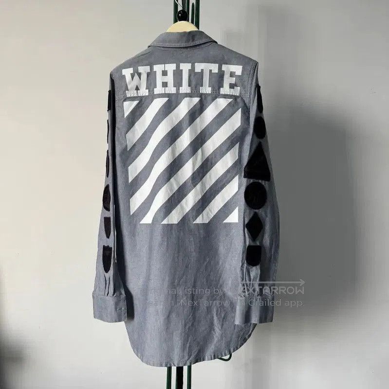 Off-White Off-White Grey Long Sleeve Cotton Shirt . Size US XXS / EU 40 - 3 Thumbnail