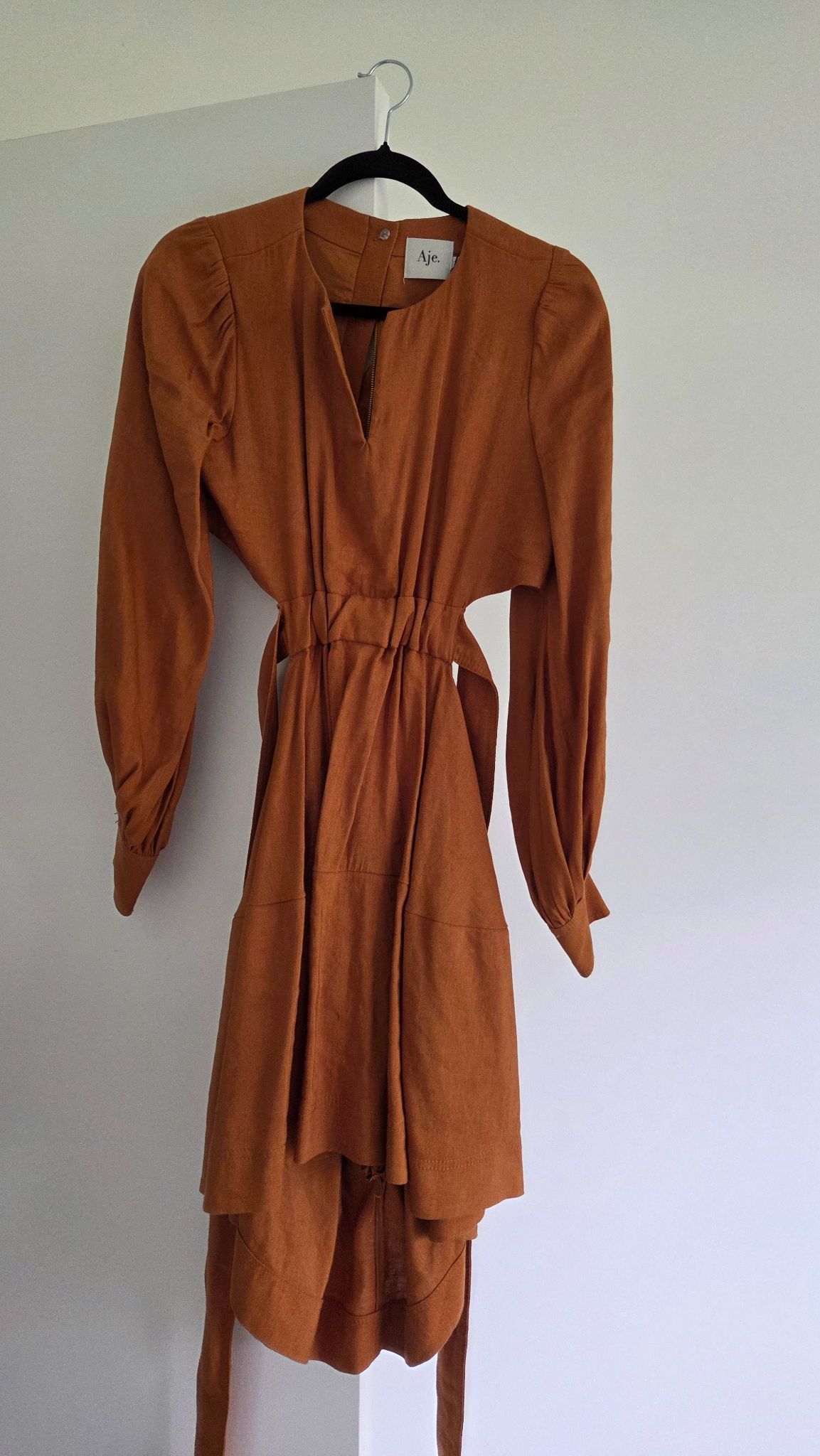 Aje Aje Rust Cutout Long Sleeve Mini Dress (Size 8) Size S / US 4 / IT 40 - 1 Thumbnail