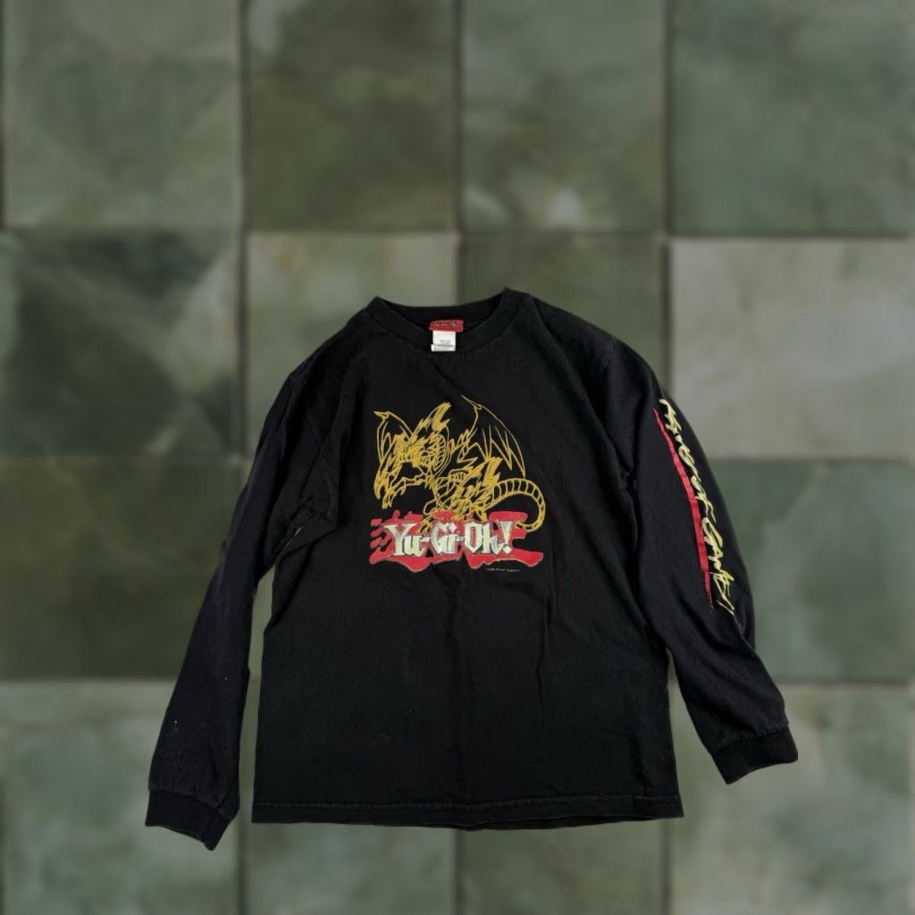 Vintage VINTAGE Yugioh T Shirt Longsleeve Black Cotton 1990s 90s Graphic White? Size US S / EU 44-46 / 1 - 1 Thumbnail