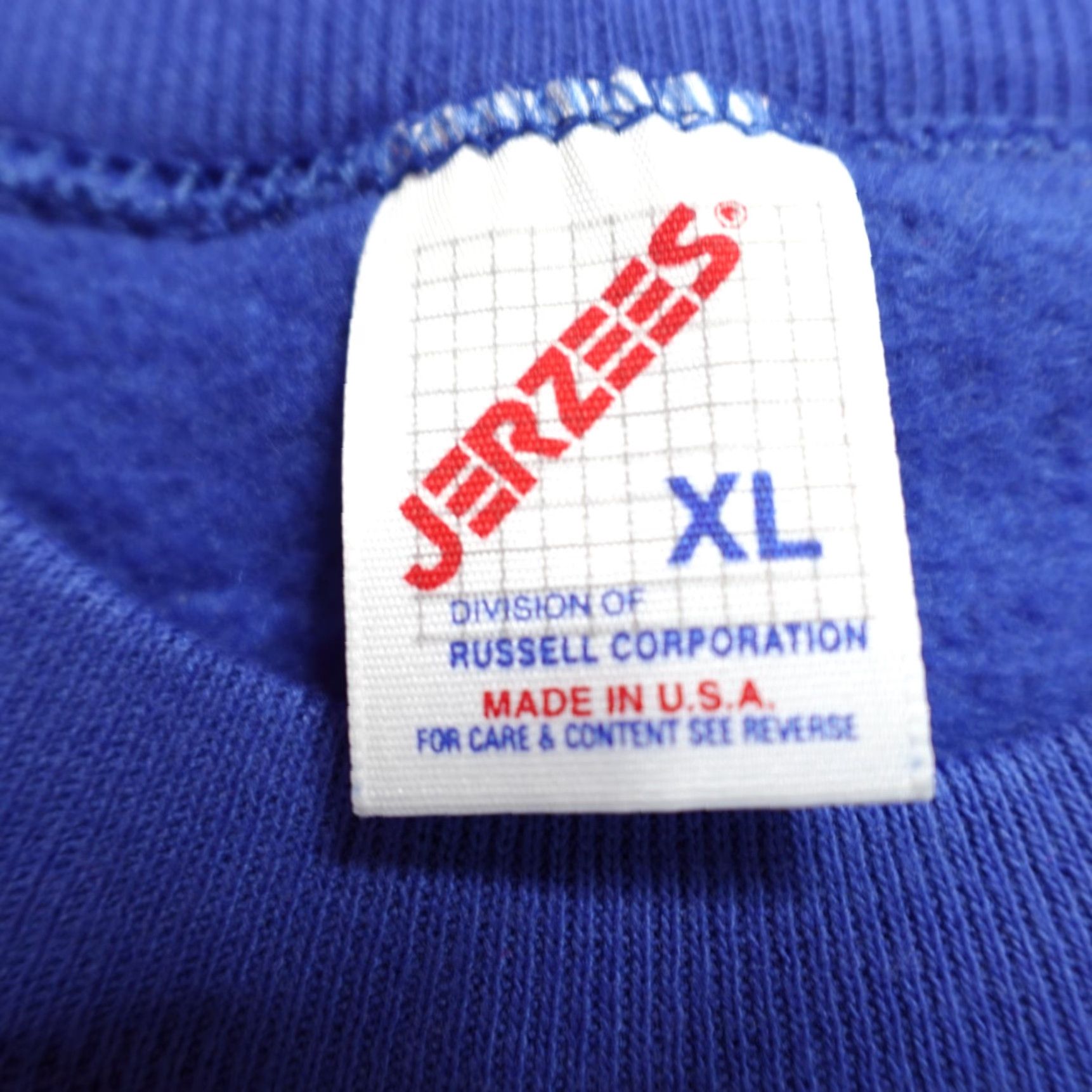 Jerzees VINTAGE Jerzees Sweatshirt Crew Neck Blue L USA Pullover Men Blank Made in USA NEW Old Stock Size US L / EU 52-54 / 3 - 3 Thumbnail