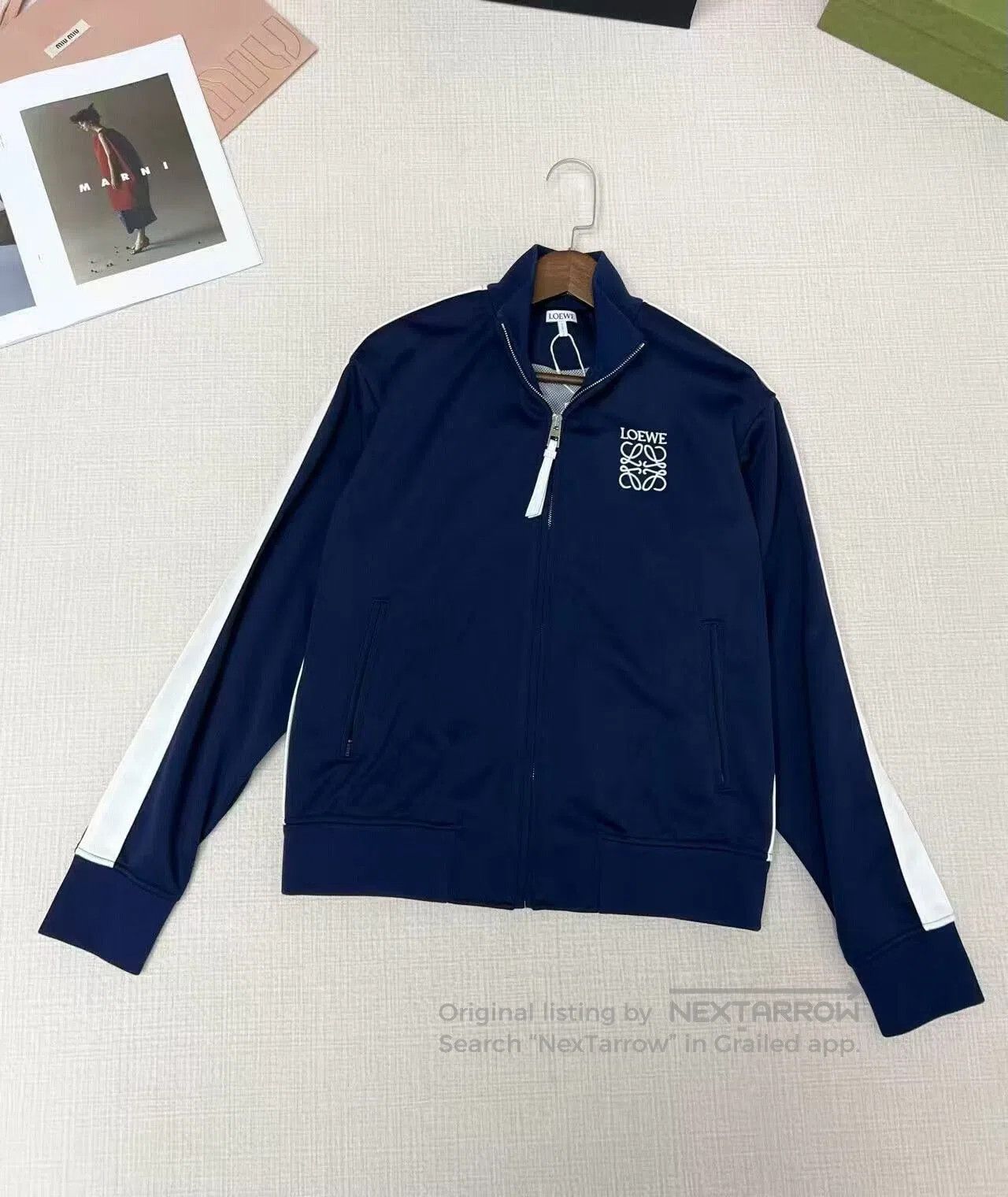 Loewe Embroidered Logo Colorblock Jacket.