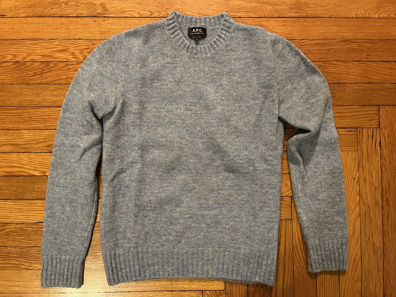 Image of A P C Wool Sweater, Blue, Size S, Men's