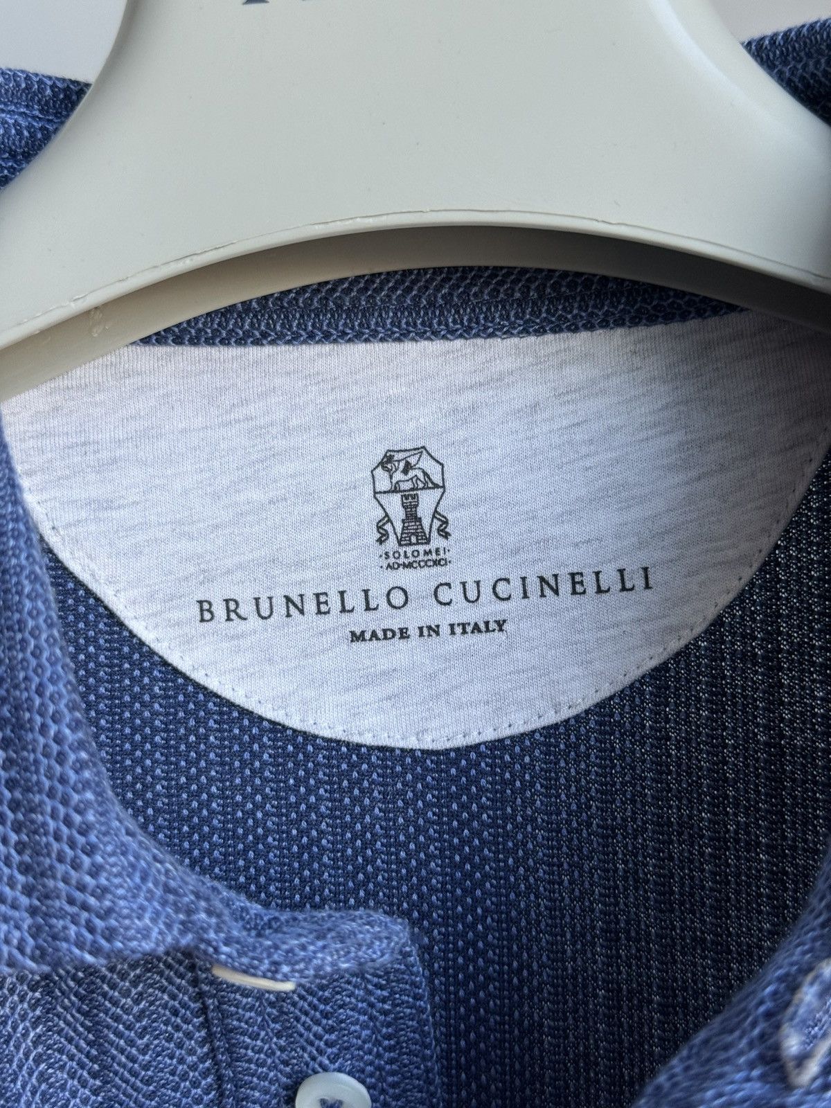 Brunello Cucinelli Brunello Cucinelli Blue Polo Tee Mens Silk / Cotton Size L Size US L / EU 52-54 / 3 - 9 Thumbnail