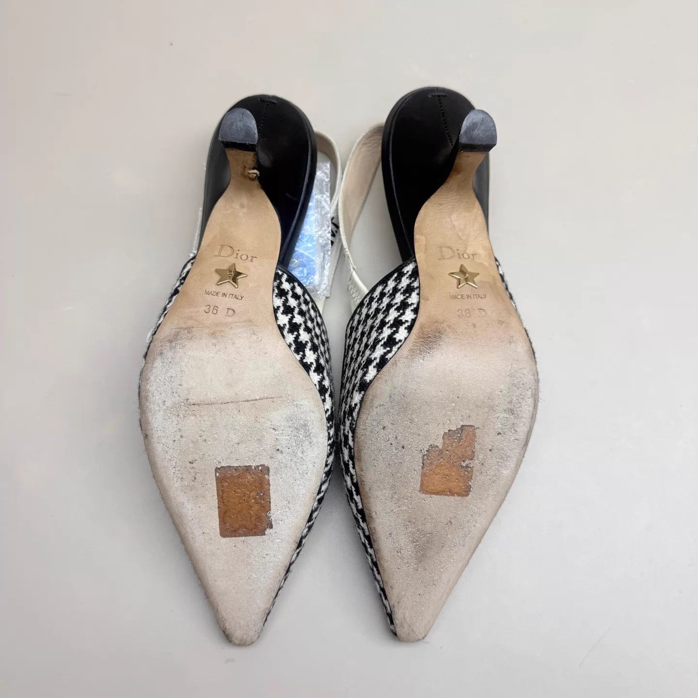 Dior Dior Houndstooth Embroidered Kitten Heel 36 95 New Size US 5.5 / IT 35.5 - 6 Thumbnail
