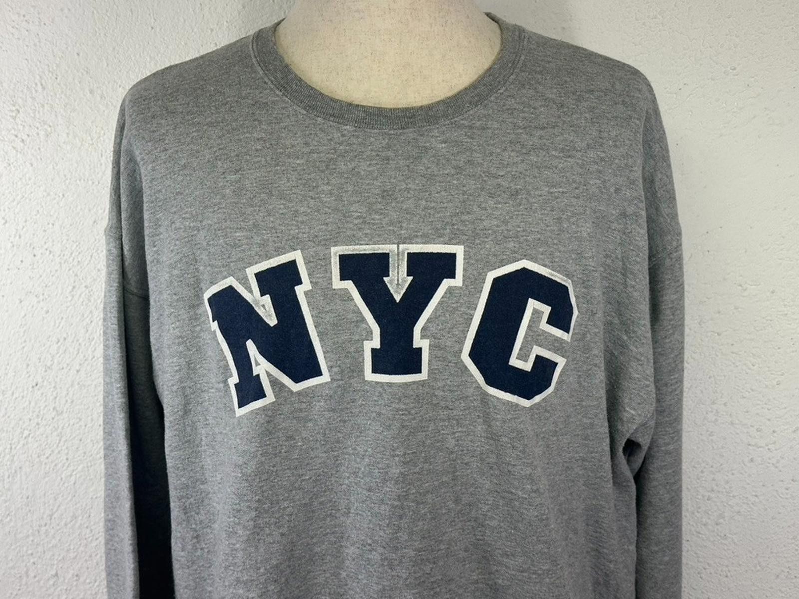 Jerzees NYC Unisex XL Gray Long Sleeve Jerzees Sweatshirt Size US XL / EU 56 / 4 - 2 Thumbnail