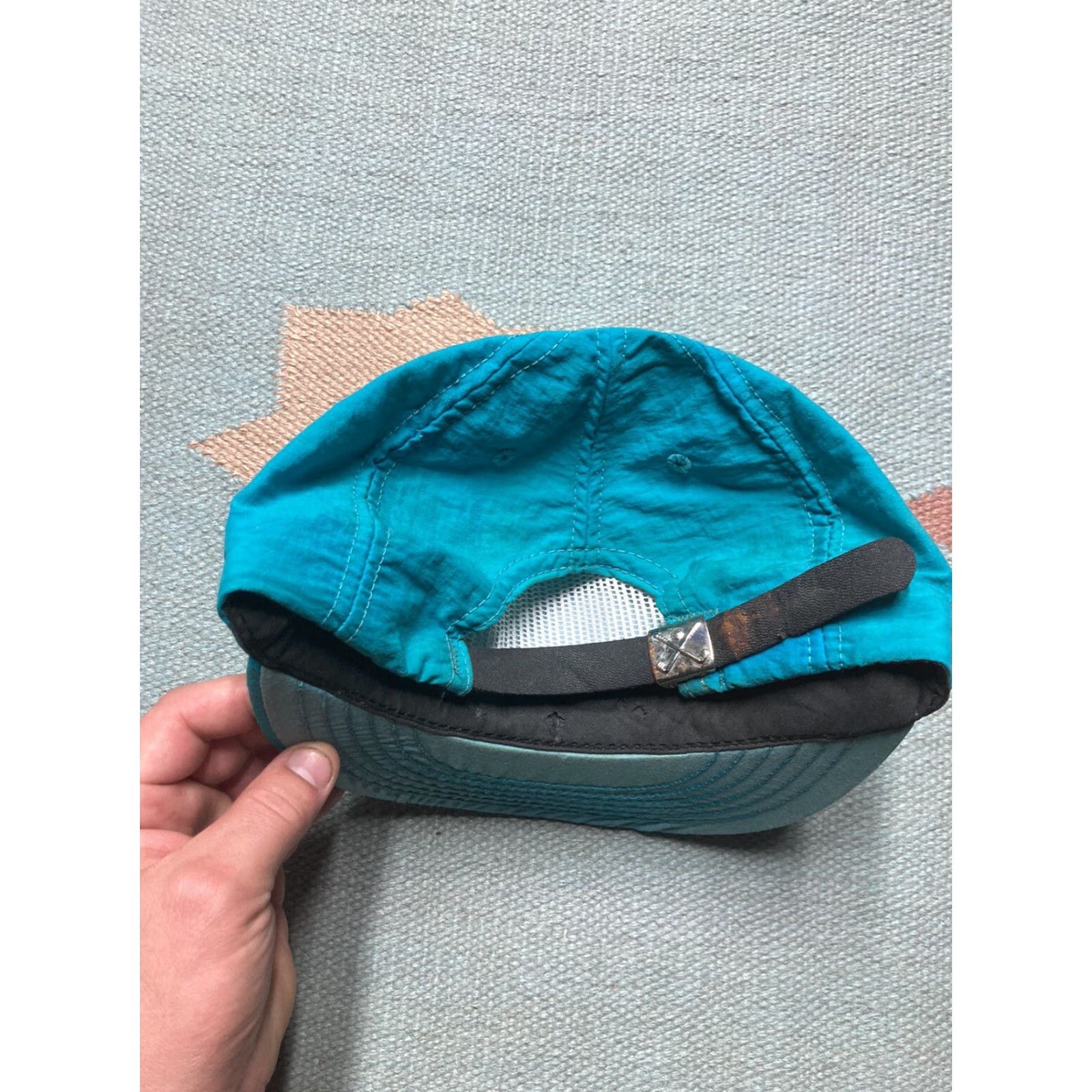 Altea VINTAGE strapback Hat cap nylon lightweight blue teal TD industrial coverings Men Adjustable Blue Strapback Nylon Light Weight Size ONE SIZE - 4 Thumbnail
