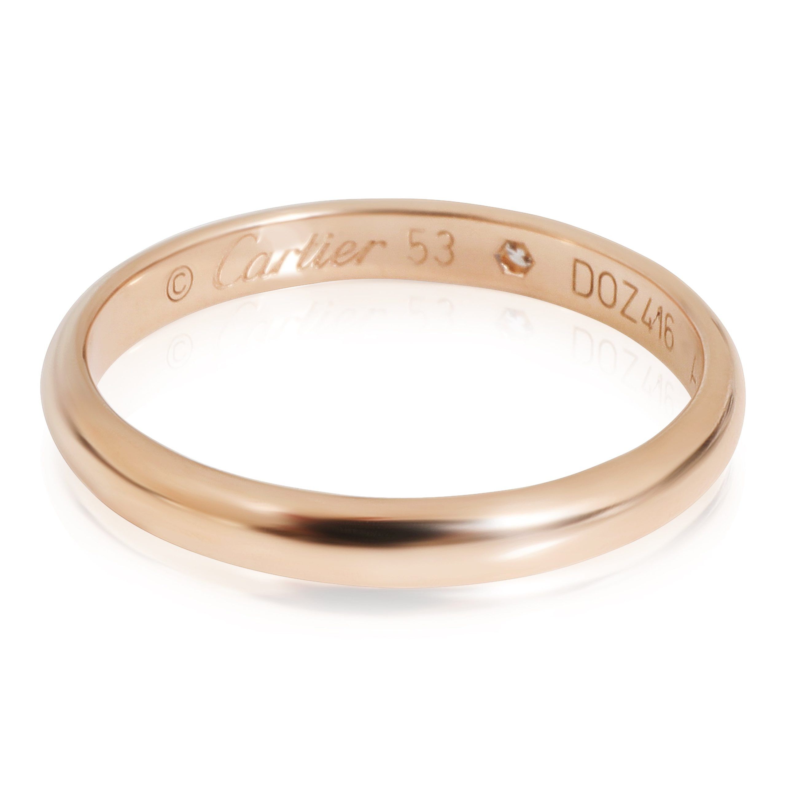 image of Cartier 1895 Diamond Wedding Band In 18K Rose Gold 0.01 Ctw, Women's