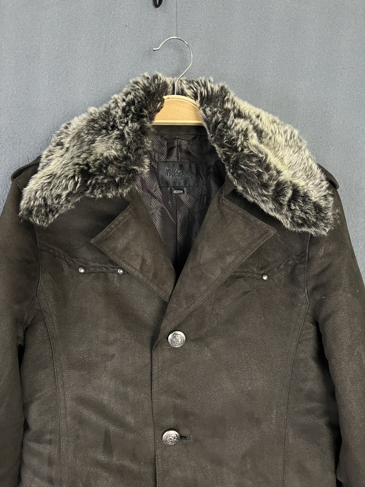 If Six Was Nine × Japanese Brand × Mossimo Mossimo Sport Faux Fur Collar Belted Jacket Military Style Size US M / EU 48-50 / 2 - 3 Thumbnail