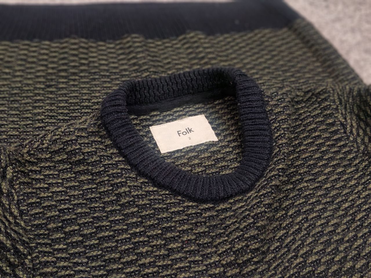 Folk Folk Design Dark Green Black Blend Knit Sweater Vintage Size US S / EU 44-46 / 1 - 11 Thumbnail