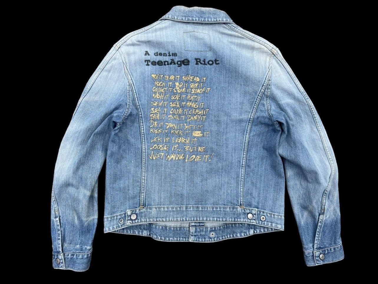 Japanese Brand 2002 Levi’s Engineer Teenage Riot Fade Trashed Denim Jacket Size US M / EU 48-50 / 2 - 2 Thumbnail