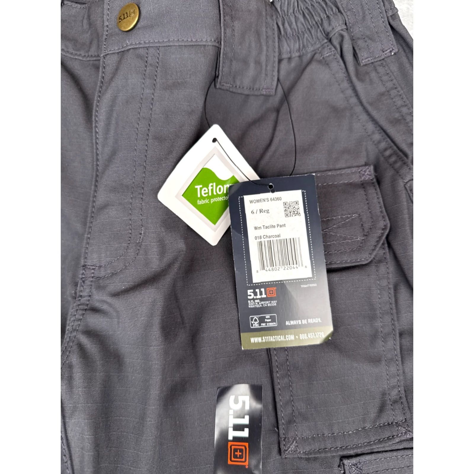 Vintage 5.11 Tactical Pants Women 5 Gray Taclite Cargo Rip-Stop Fabric Charcoal 64360 Size 28" / US 6 / IT 42 - 6 Thumbnail