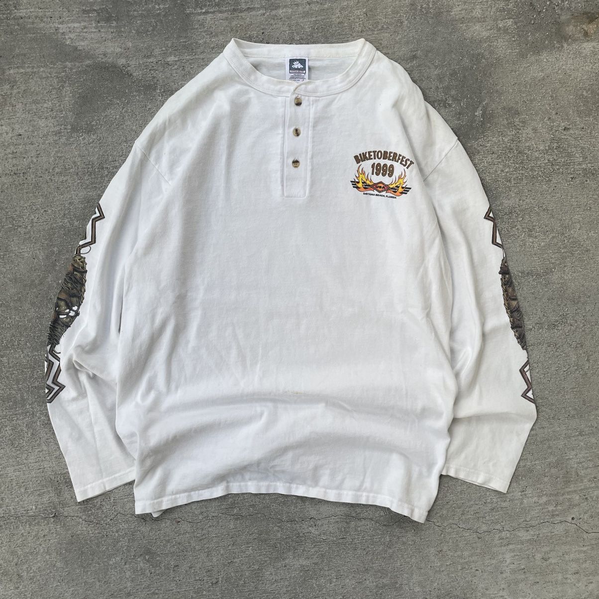 Vintage Vintage 1999 Biketoberfest Native American Wolf Longsleeve Size US L / EU 52-54 / 3 - 2 Thumbnail