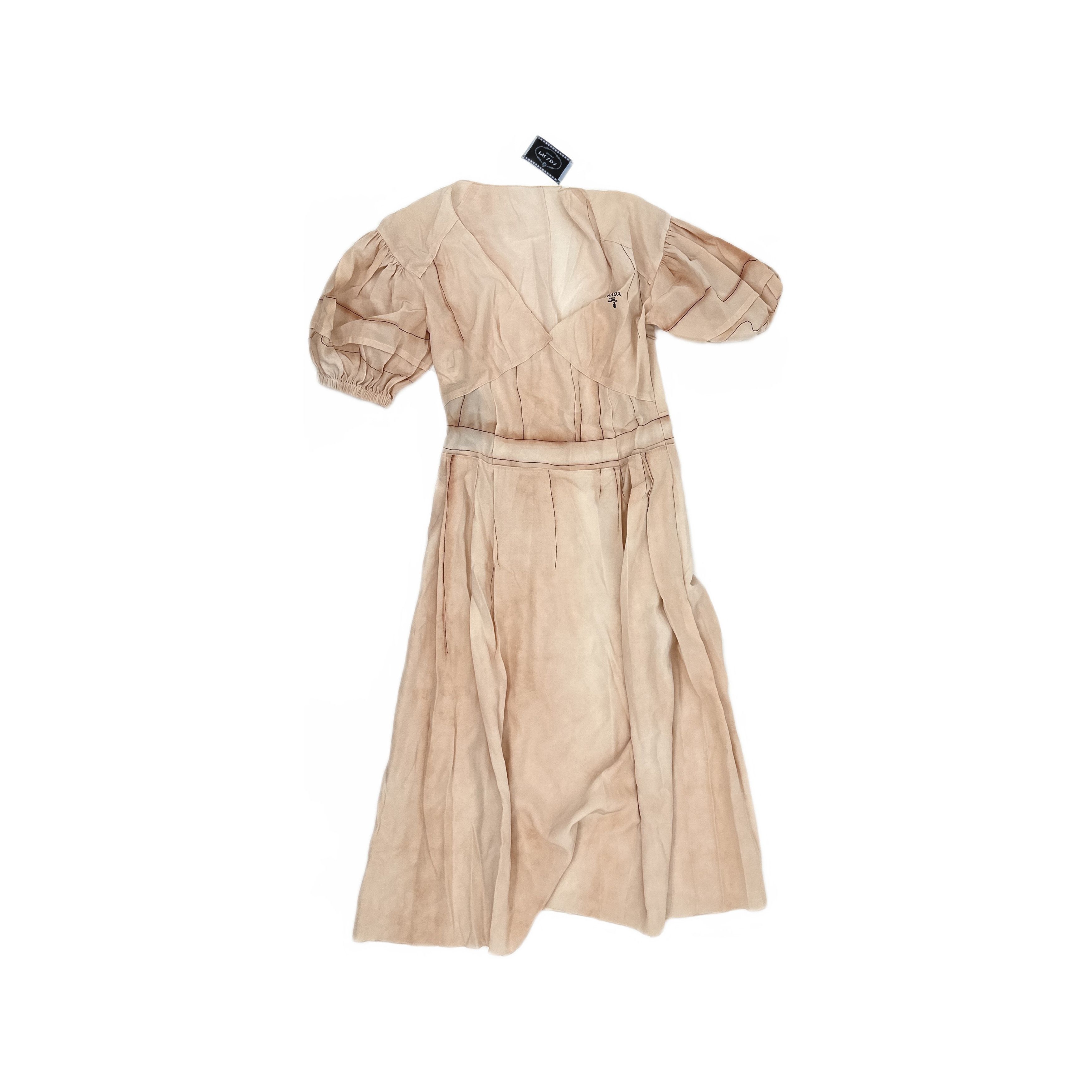 Prada Prada Silk V-Neck Midi Dress Size 38 Size XS / US 0-2 / IT 36-38 - 1 Thumbnail