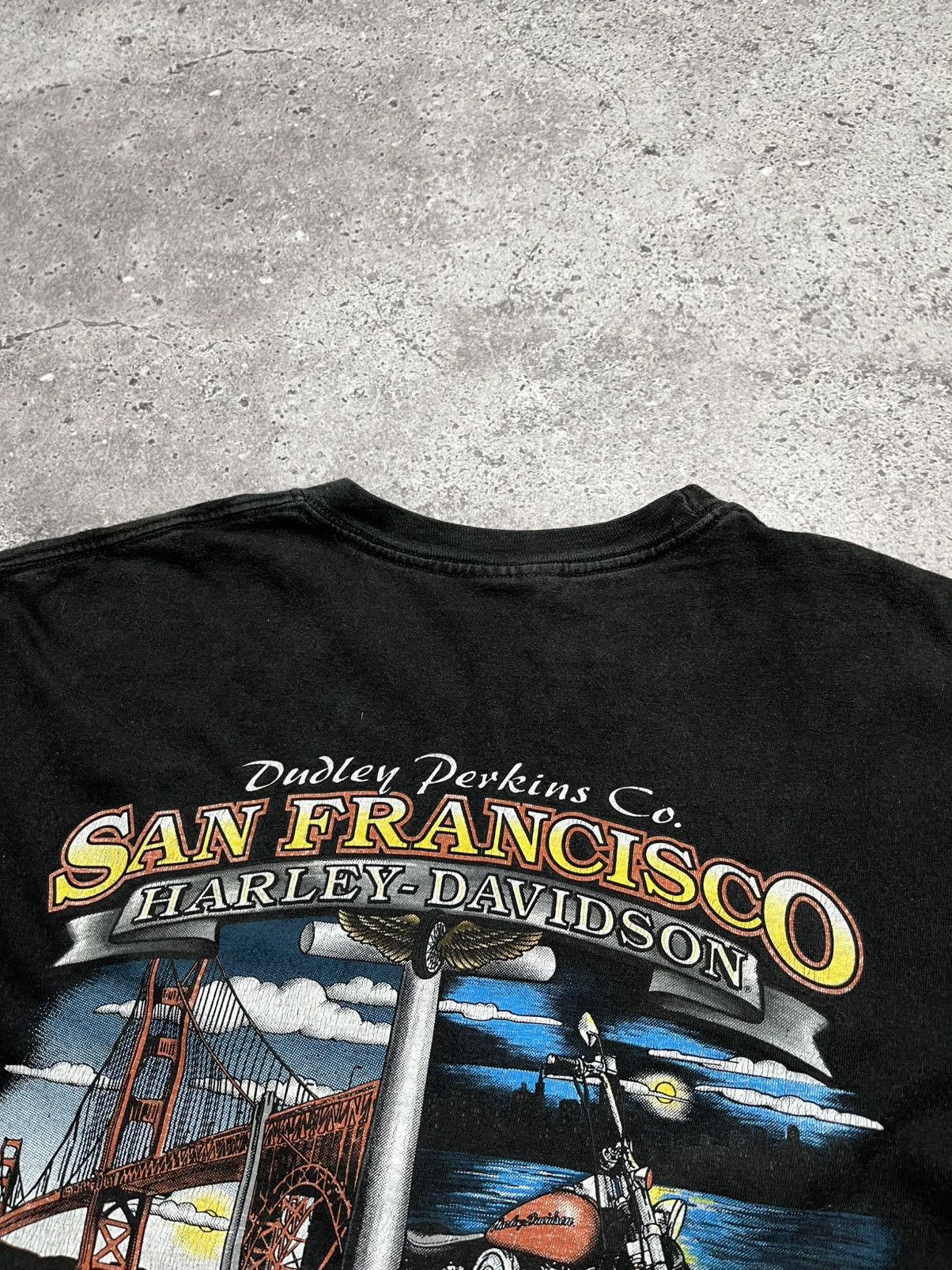 Harley Davidson Vintage HARLEY DAVIDSON Dudley Perkins San Francisco Tshirt Size US L / EU 52-54 / 3 - 9 Thumbnail