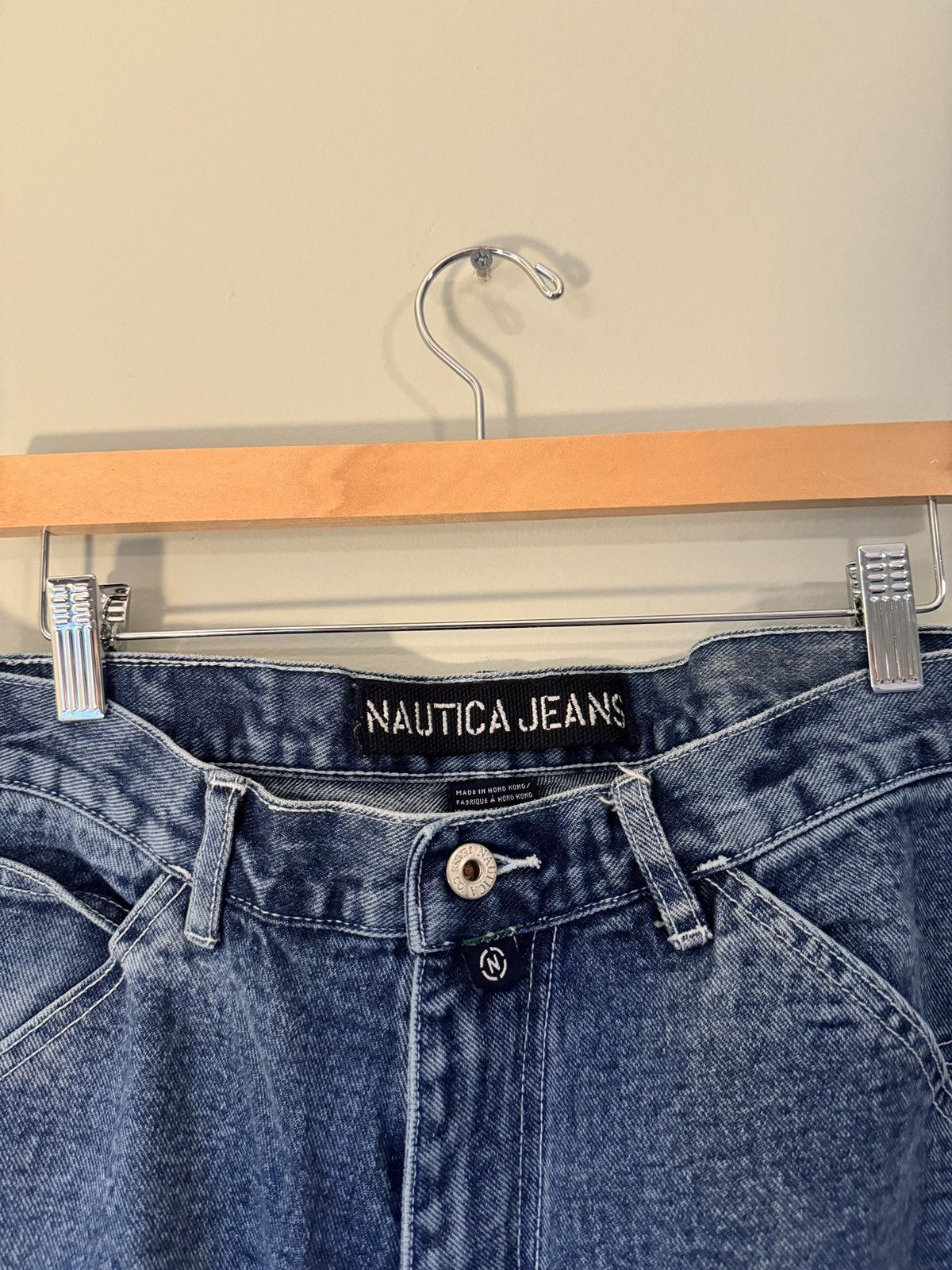 Nautica VINTAGE Y2K BAGGY NAUTICA DENIM CARPENTER SKATER JEANS 32 Size US 32 / EU 48 - 3 Thumbnail