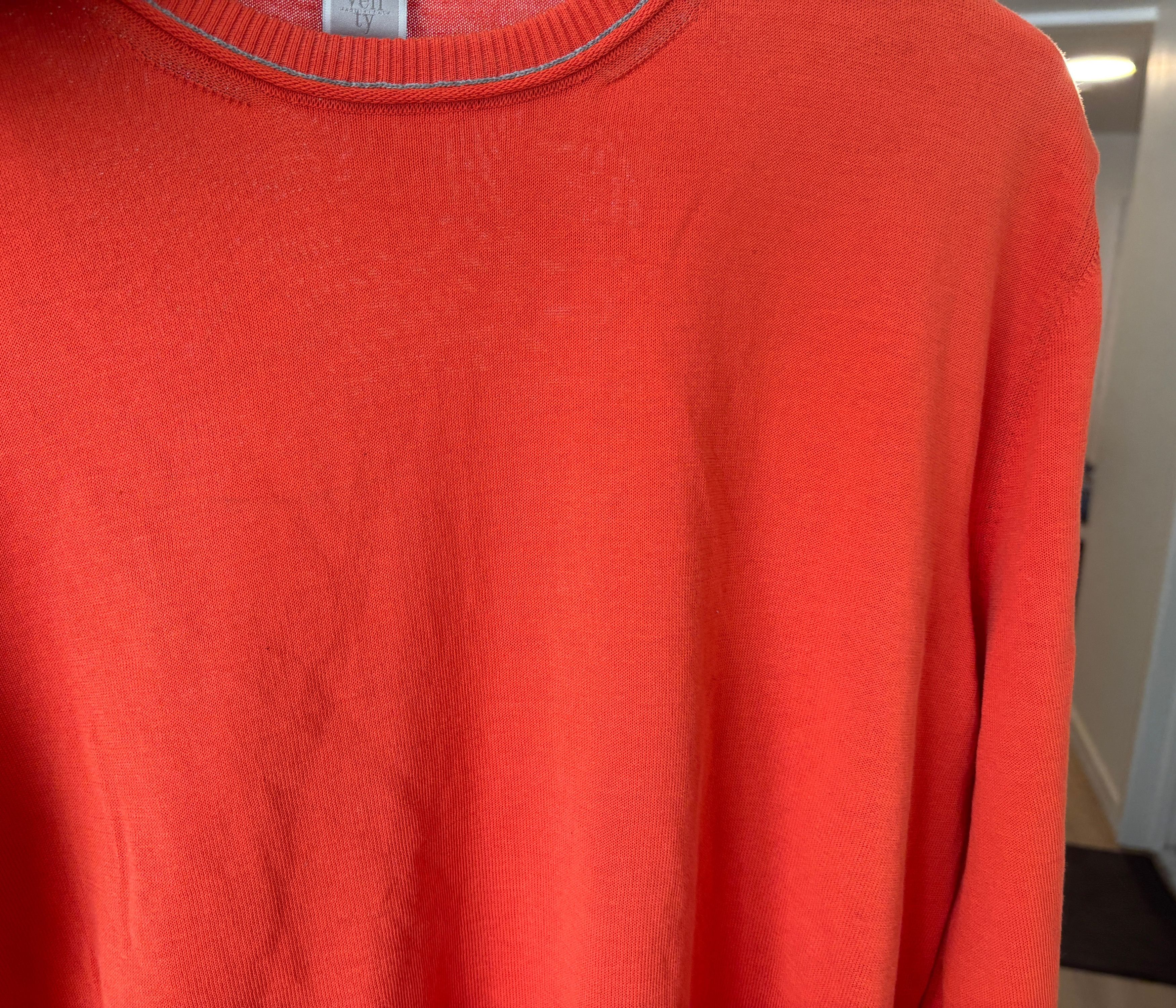 Eleventy $455 Crewneck Slim Fit Cotton Sweater in Orange - Medium Size US L / EU 52-54 / 3 - 8 Thumbnail