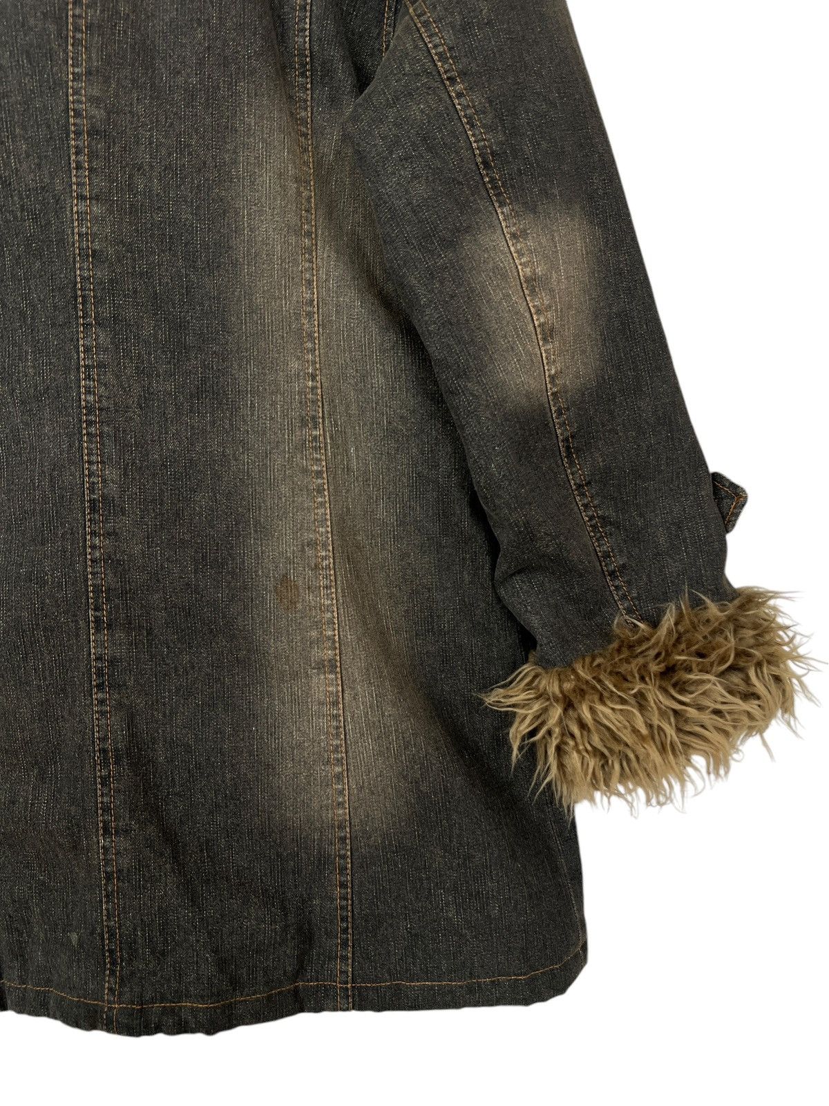 Vintage Castanet Japan Mudwash Gothic Fur Denim Jacket Size US S / EU 44-46 / 1 - 8 Thumbnail